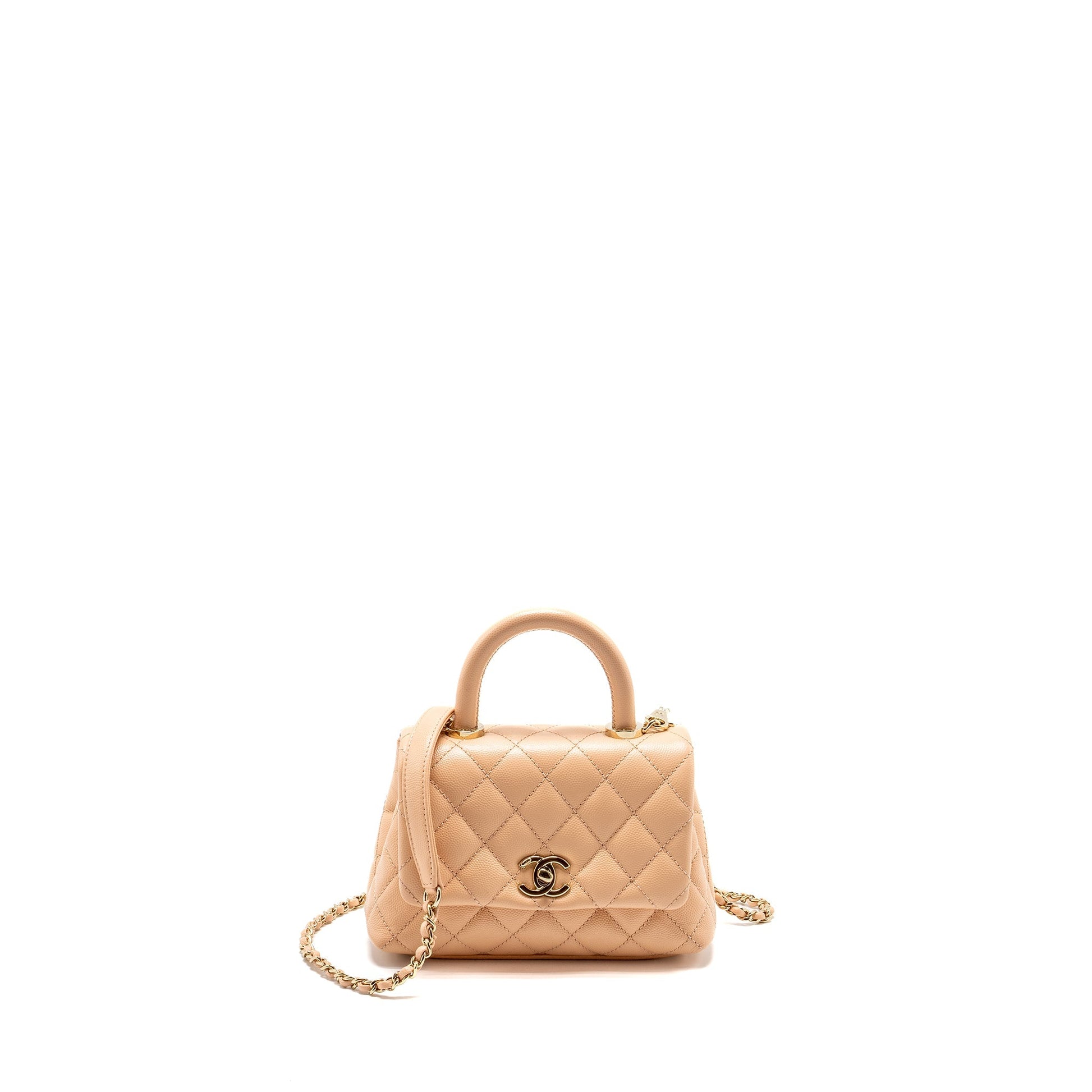 Chanel Coco Handle Caviar LGHW Beige Mini Bag Lghw 1