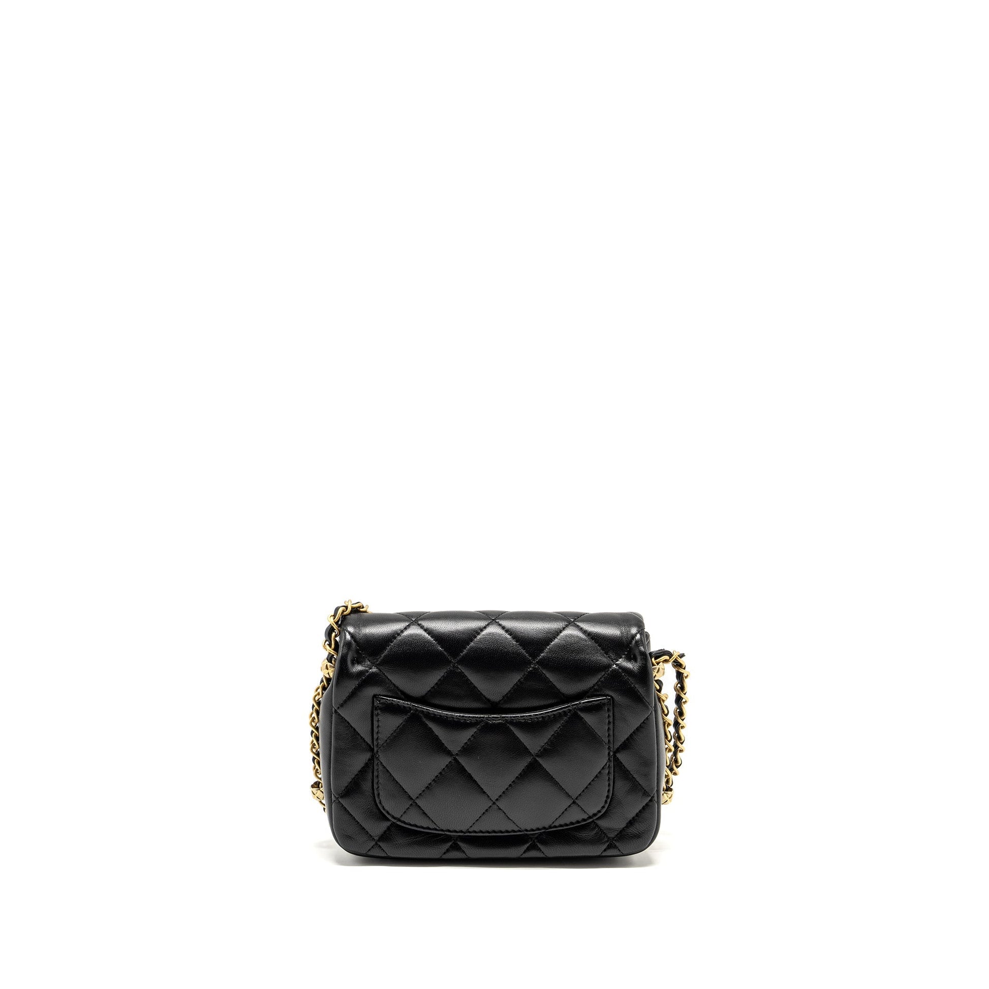 Chanel Coco CC Logo Quilted Flap Lambskin Black Shoulder Bag