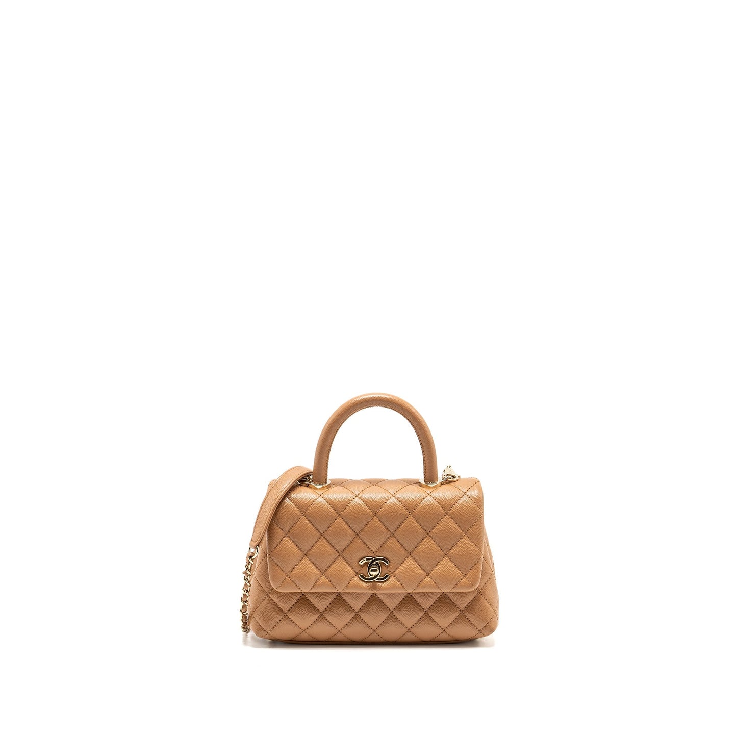 Chanel 21P Coco Handle Caviar caramel LGHW Small Handbag Lghw 1