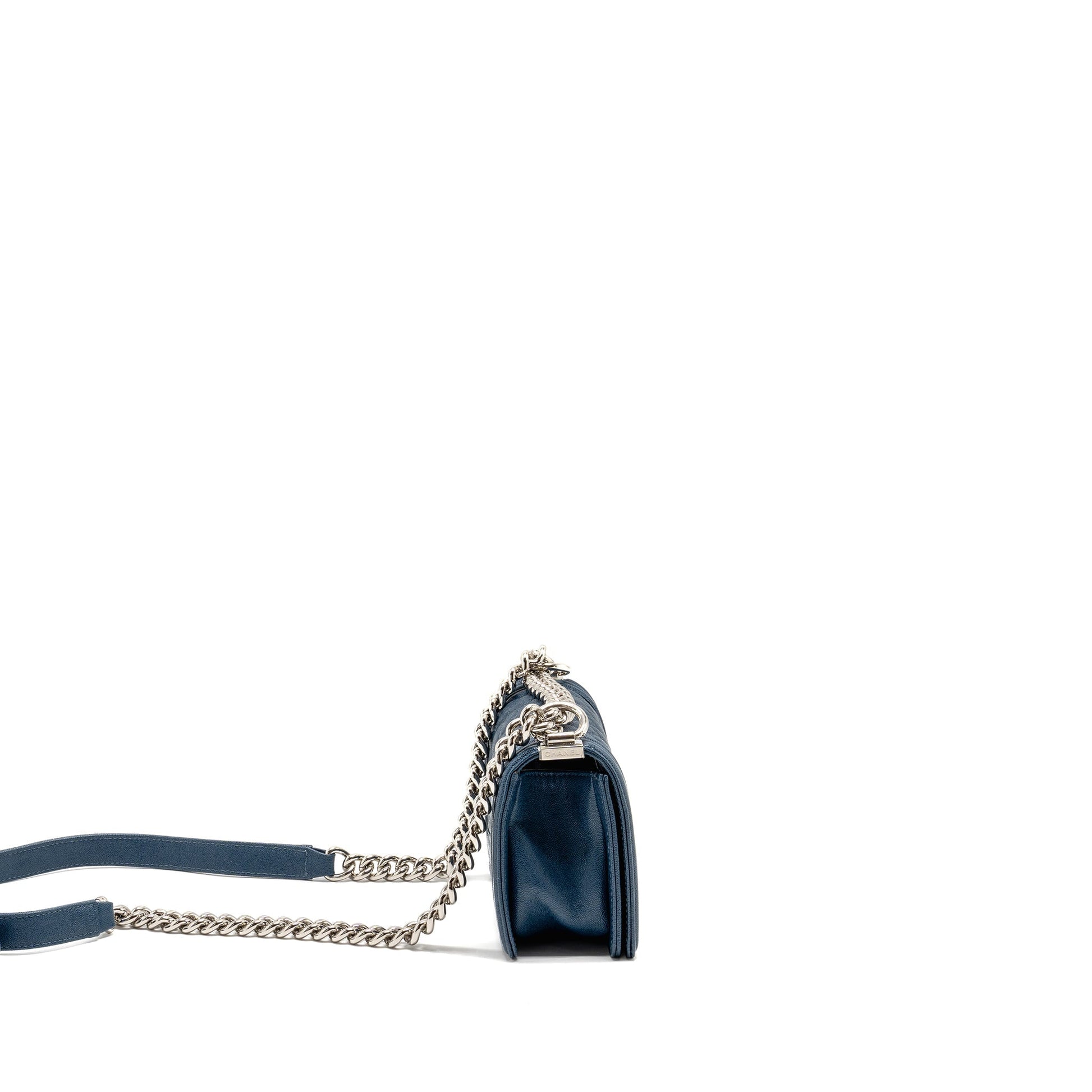 Chanel Boy Caviar Navy SHW Small Handbag