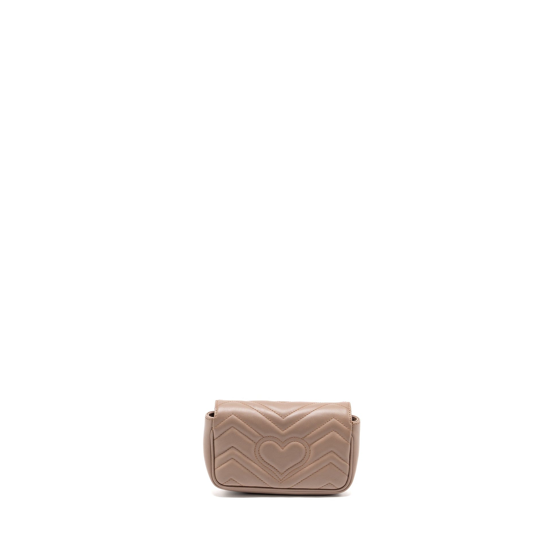 Gucci Super Marmont Calfskin Handbag Beige Mini Travel Bag