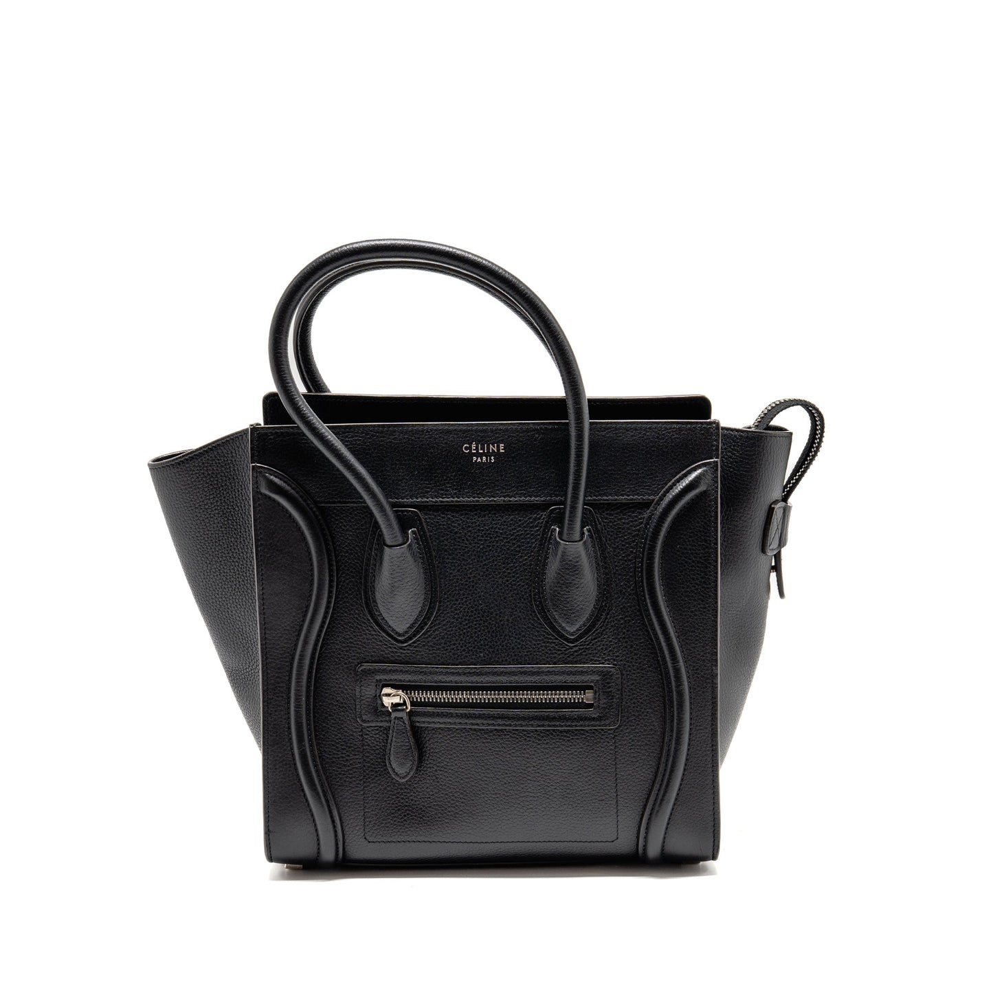 Celine Micro Luggage Purse Calfskin Handbag Black Travel Bag