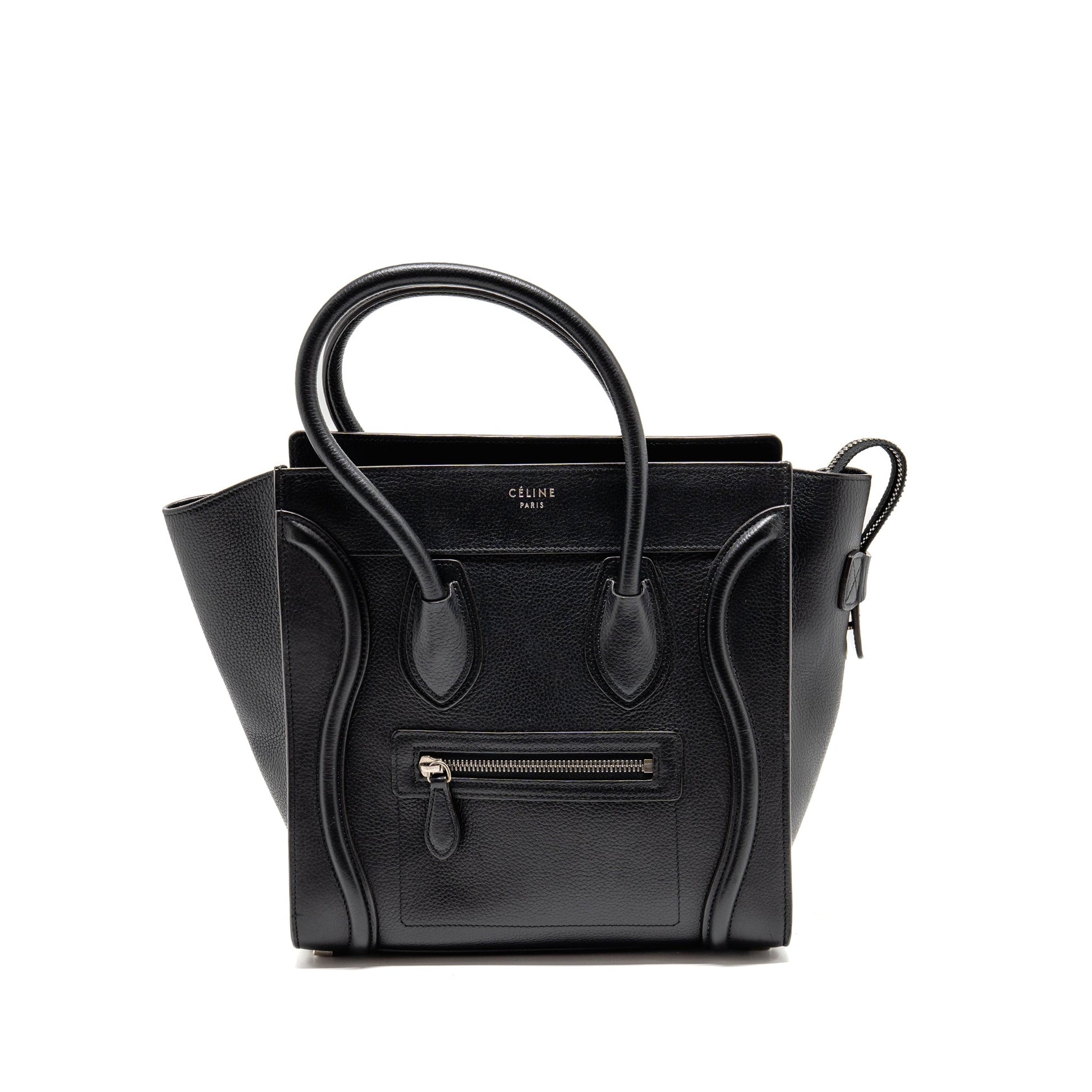 Celine Micro Luggage Purse Calfskin Handbag Black Travel Bag