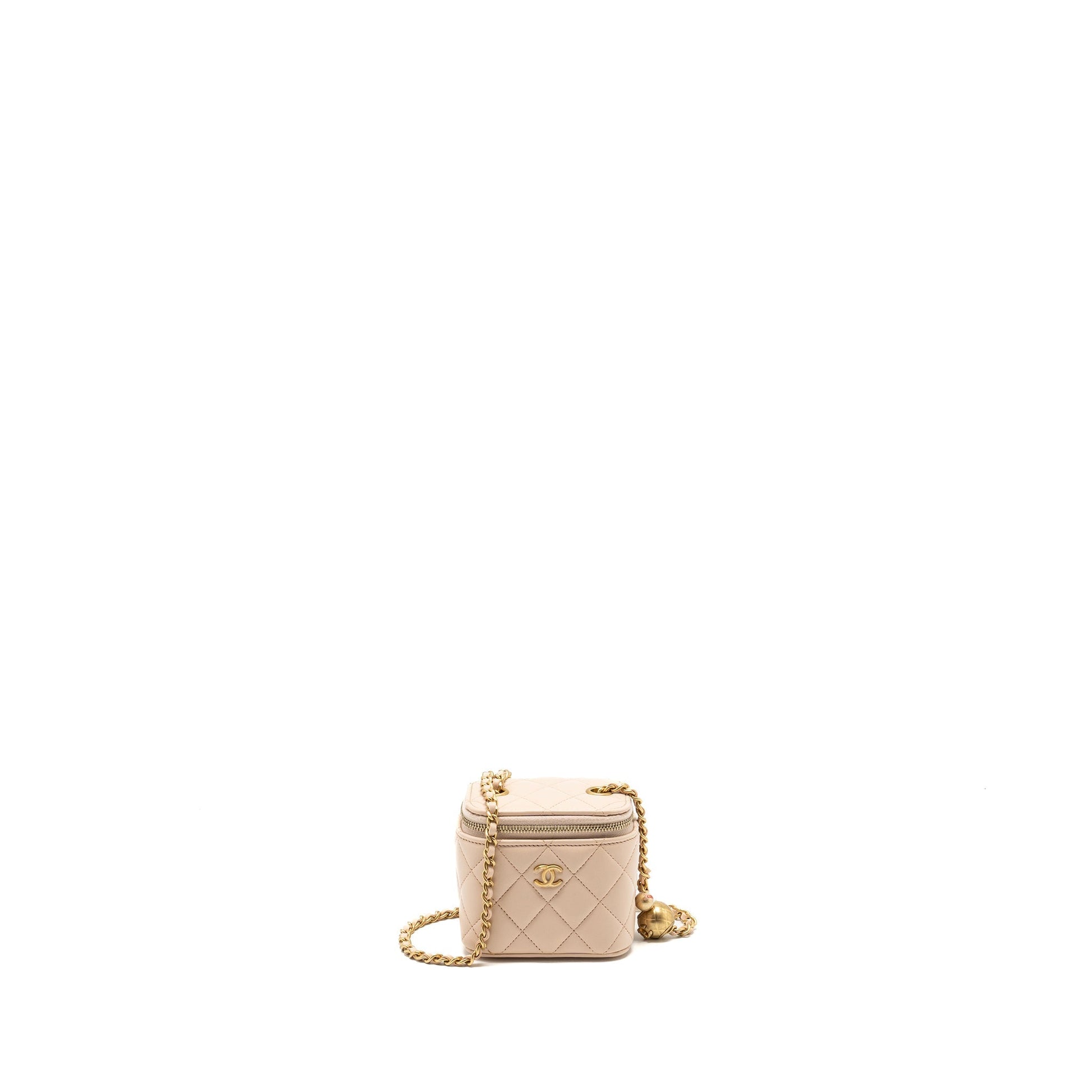 Chanel Pearl Crush Vanity Lambskin Light GHW Pink Beige Mini Bag