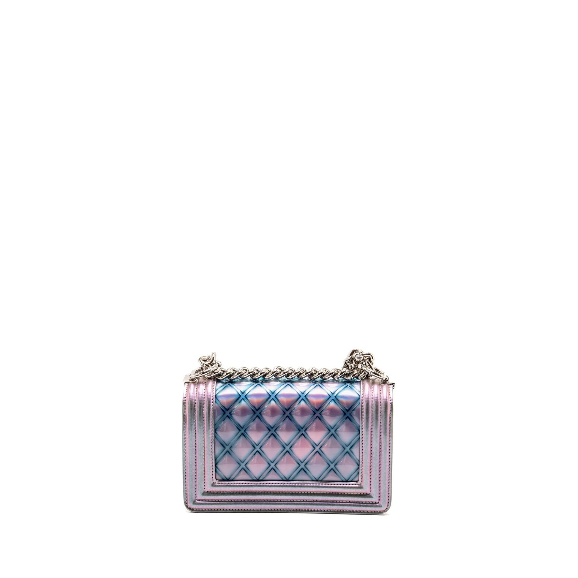 Chanel Boy Limited Edition Patent Iridescent Light Small Leather Handbag