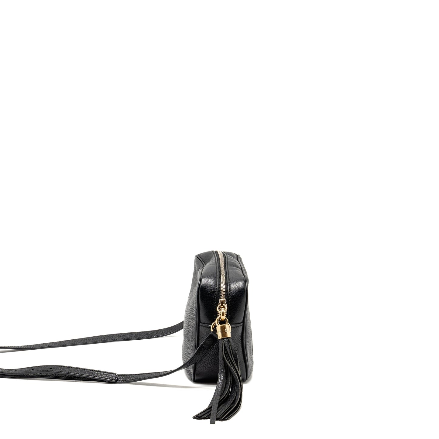 Gucci Soho Disco Camera Crossbody Bag Calfskin Black Black Lghw