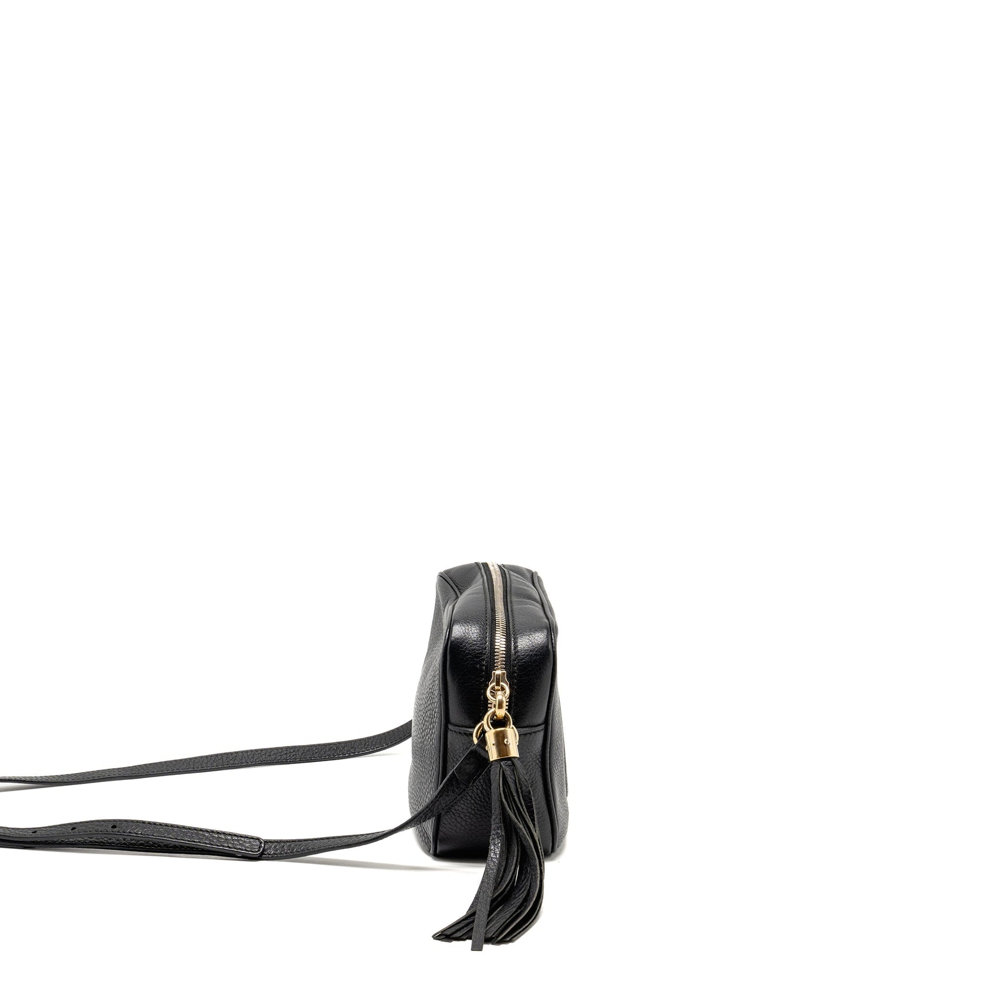 Gucci Soho Disco Camera Crossbody Bag Calfskin Black Black Lghw