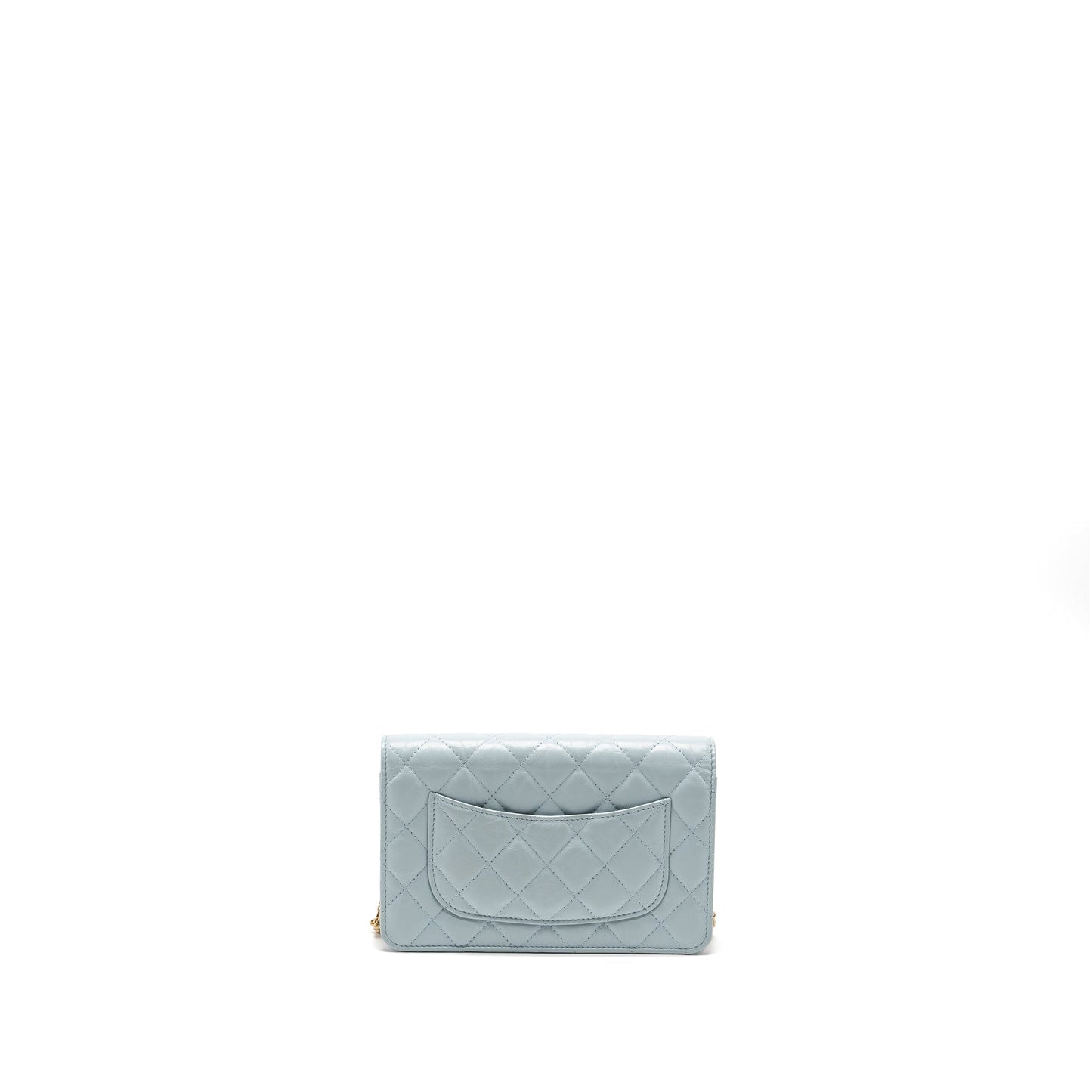 Chanel 2.55 Reissue on Aged Calfskin Light Blue Wallet Case Ghw Microchip