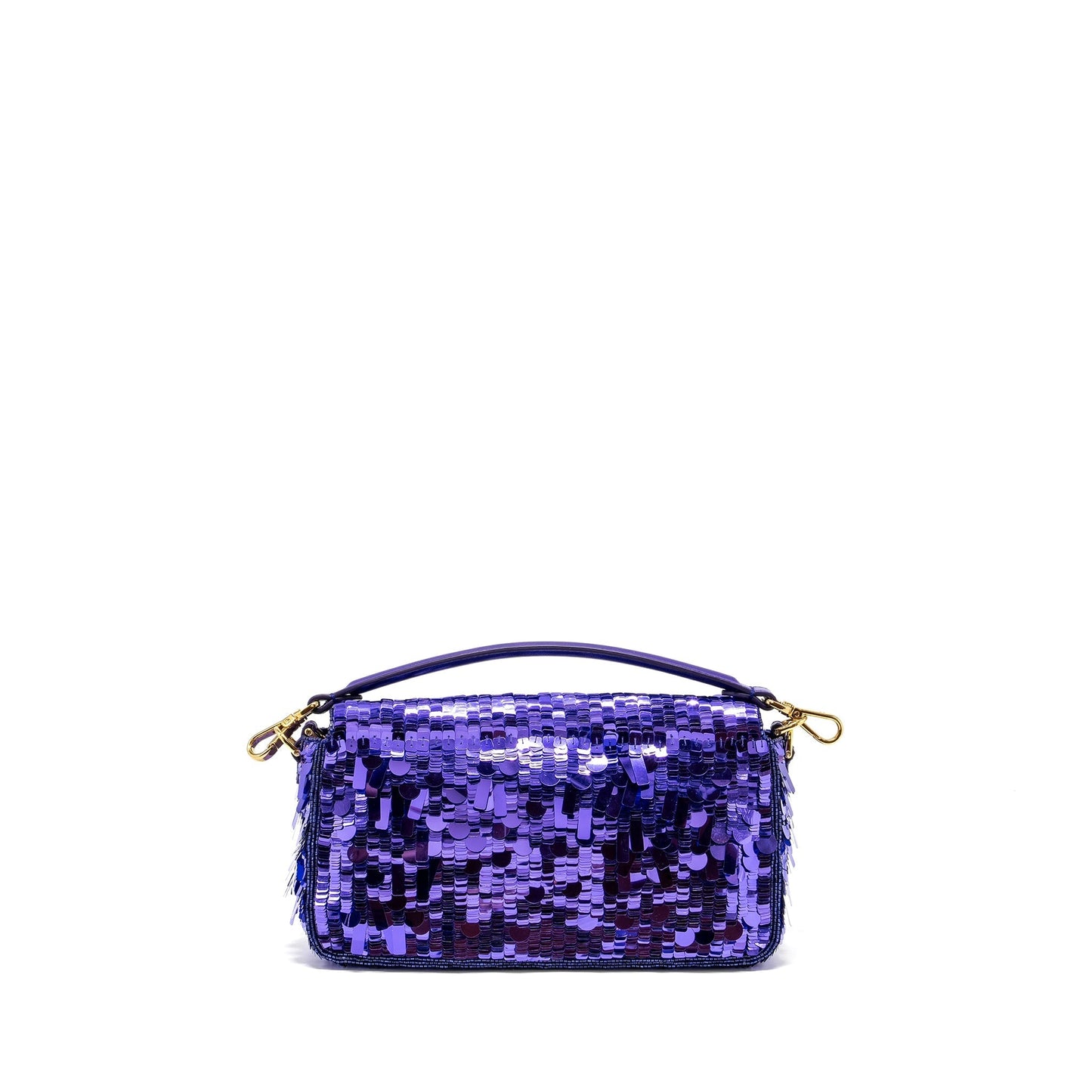 Fendi Baguette Purse Limited Edition Sequin Leather Purple Shoulder Bag