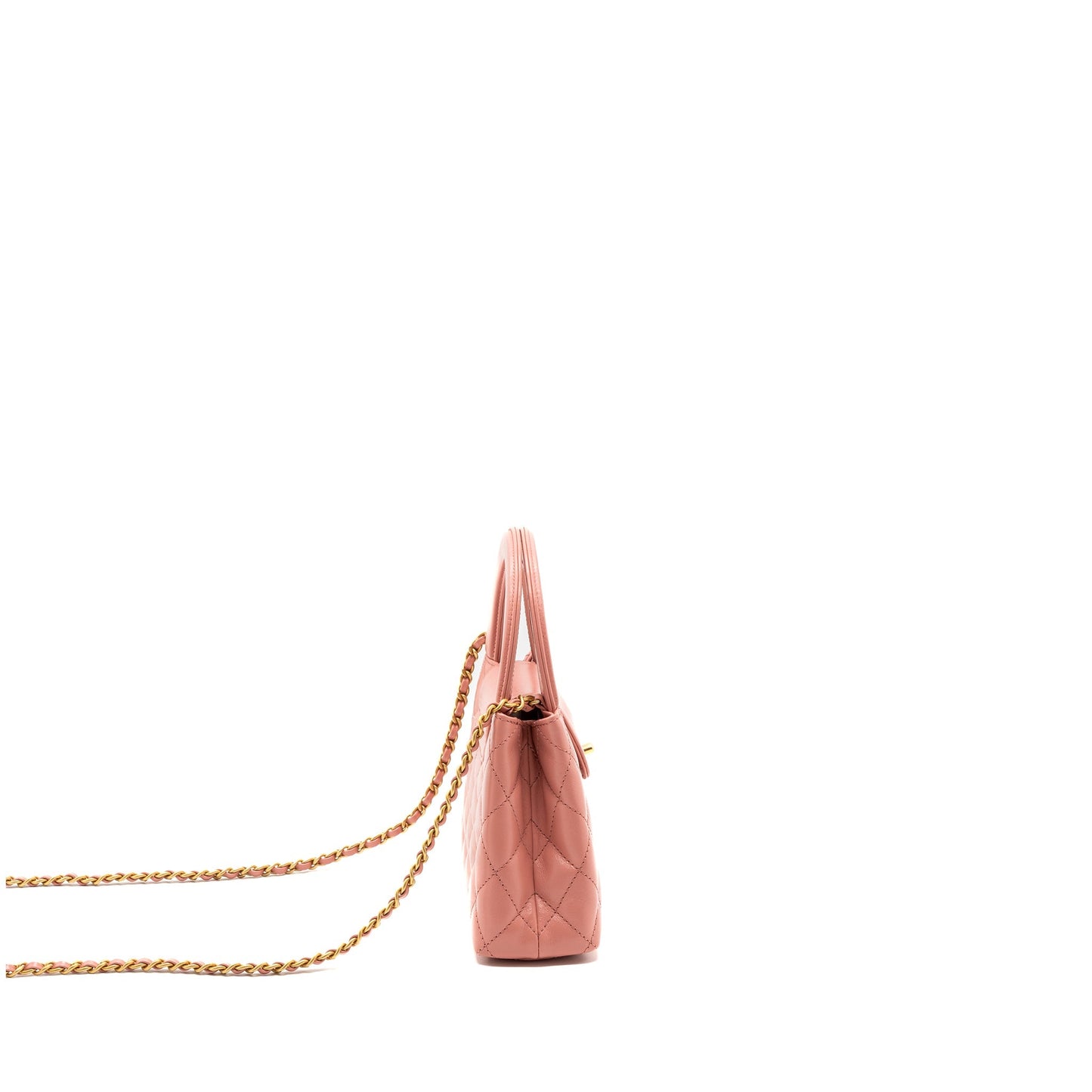 Chanel 23k Shopping Calfskin Brushed GHW Microchip Pink Tote Bag