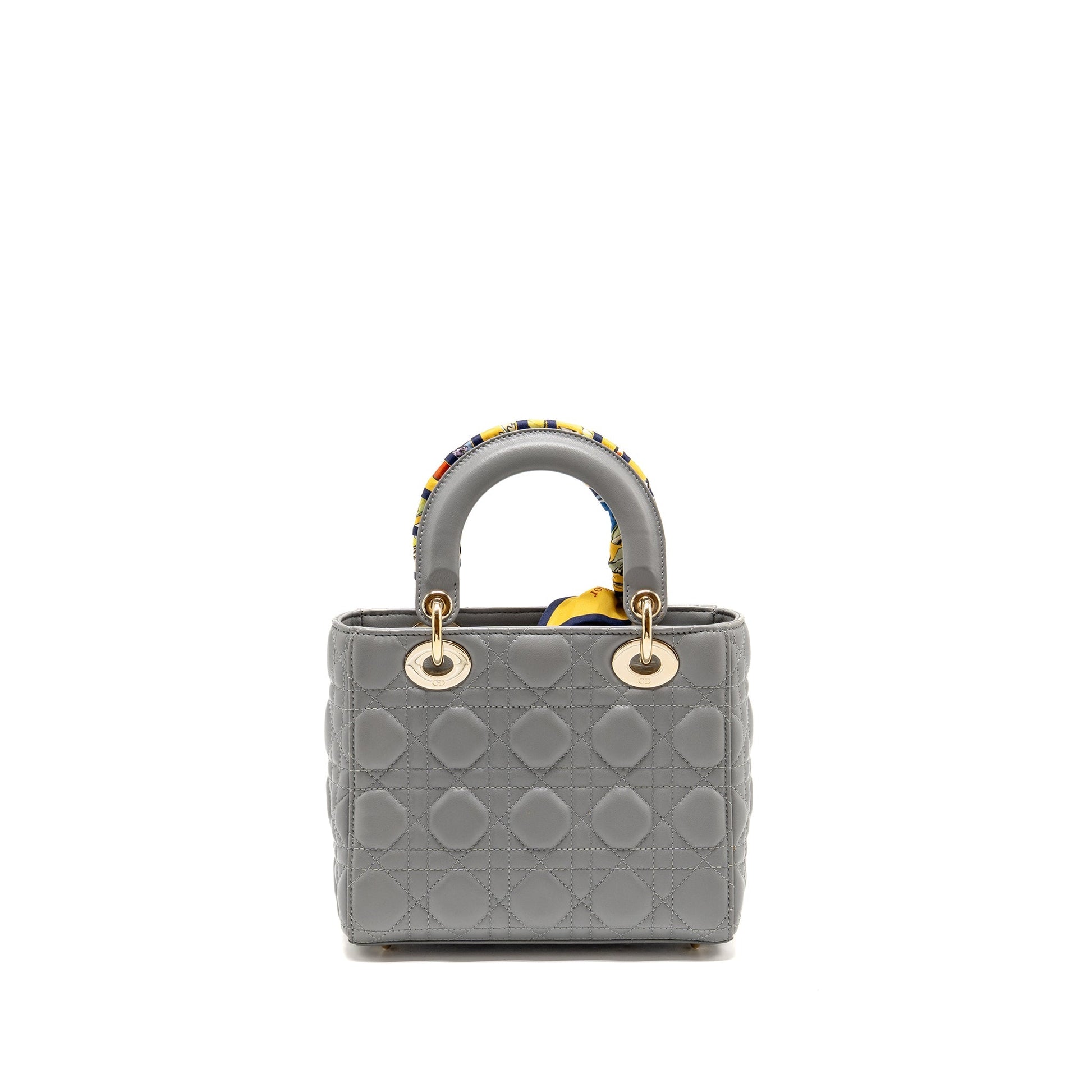 Dior Lady My Abc Purse Cannage Lambskin Grey Small Travel Bag