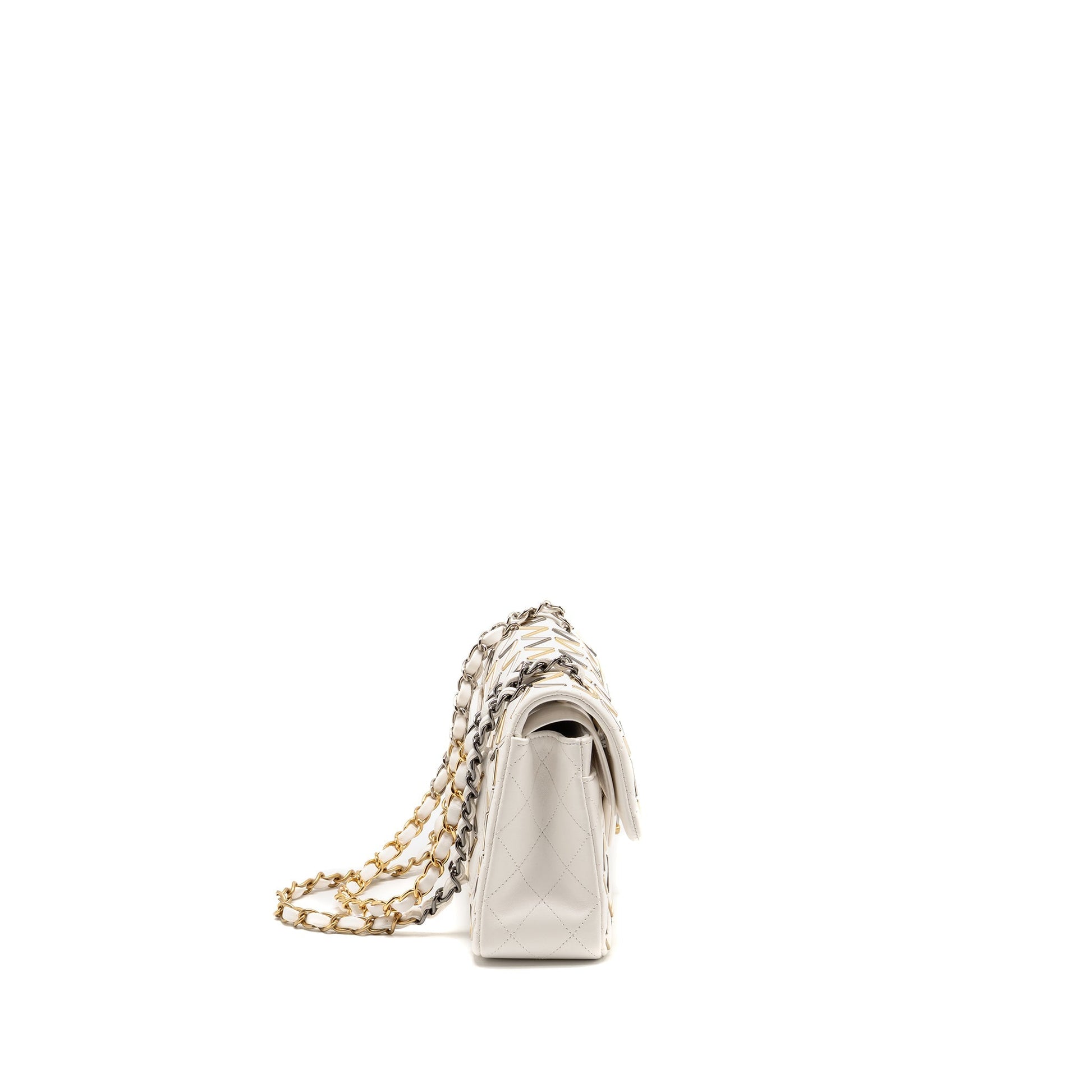 Chanel Bicolor kin Mulitcolour Hardware White Small Shoulder Bag