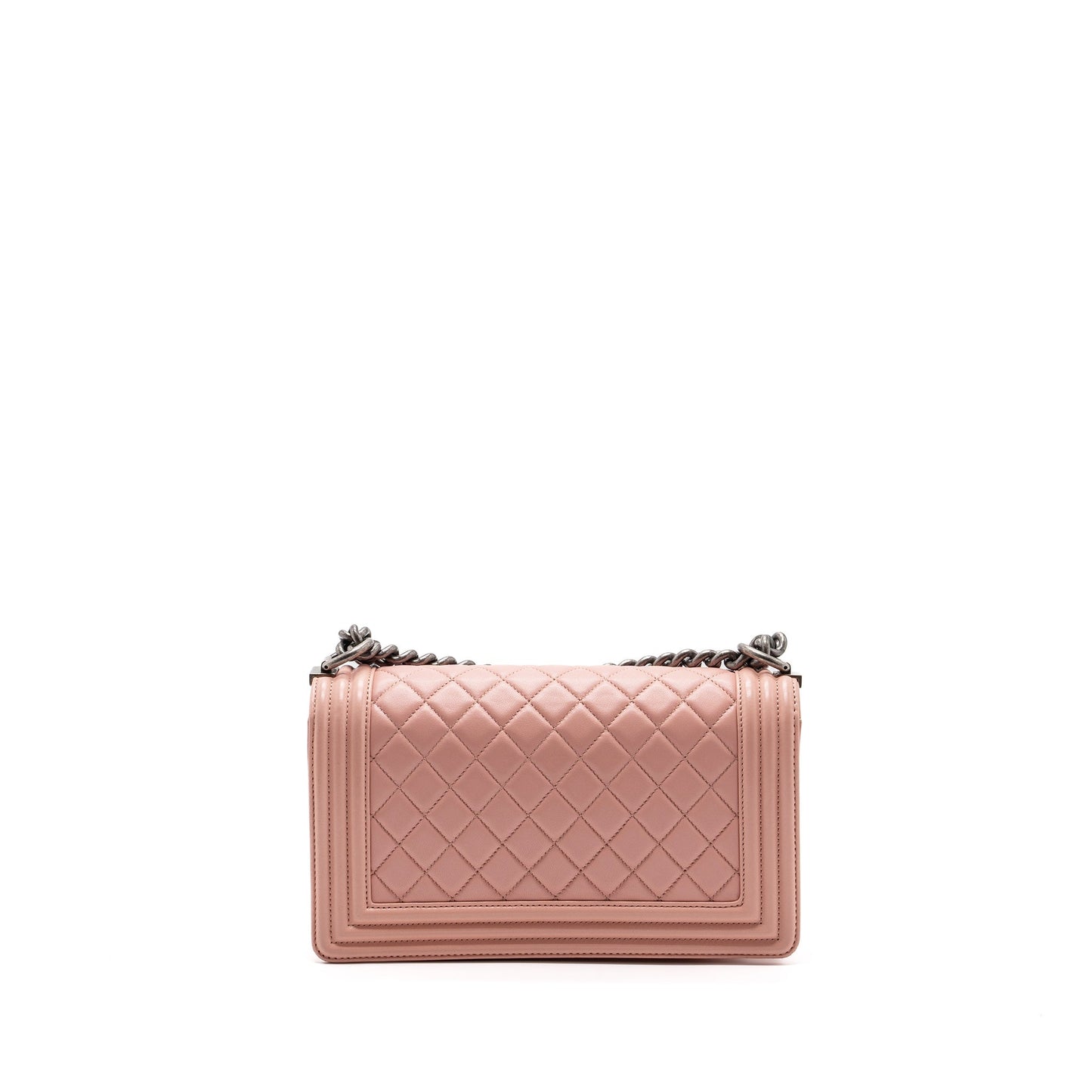 Chanel boy lambskin light ruthenium hardware Pink Handbag