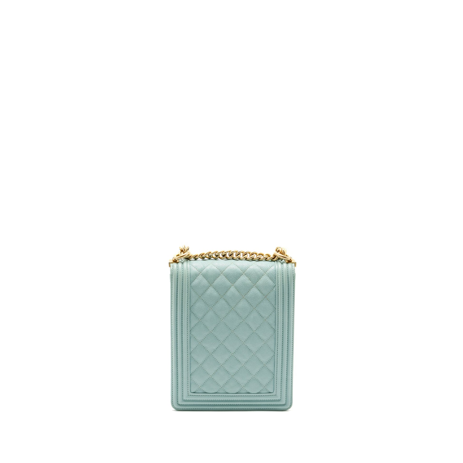 Chanel North South Boy Caviar Light GHW Blue Handbag Ghw 1