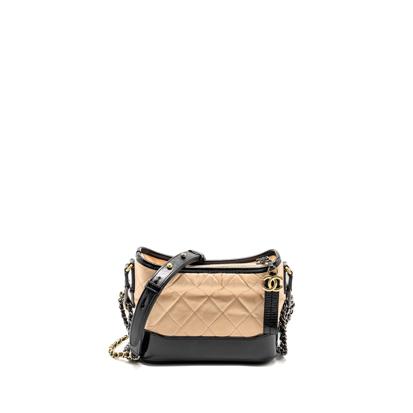 Chanel Gabrielle Hobo Calfskin Hardware Multicolour Beige Small Shoulder Bag