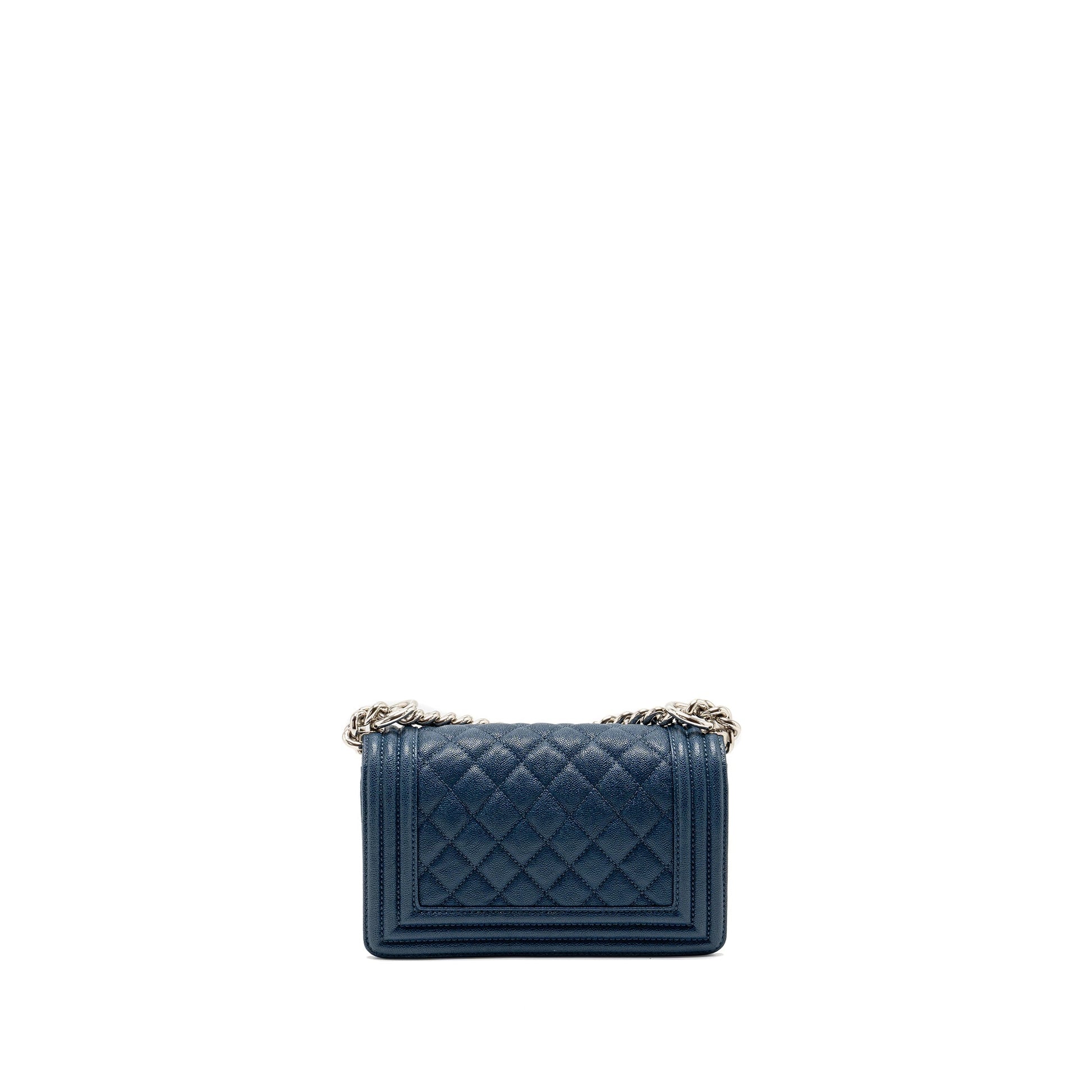 Chanel Boy Caviar Navy SHW Small Handbag