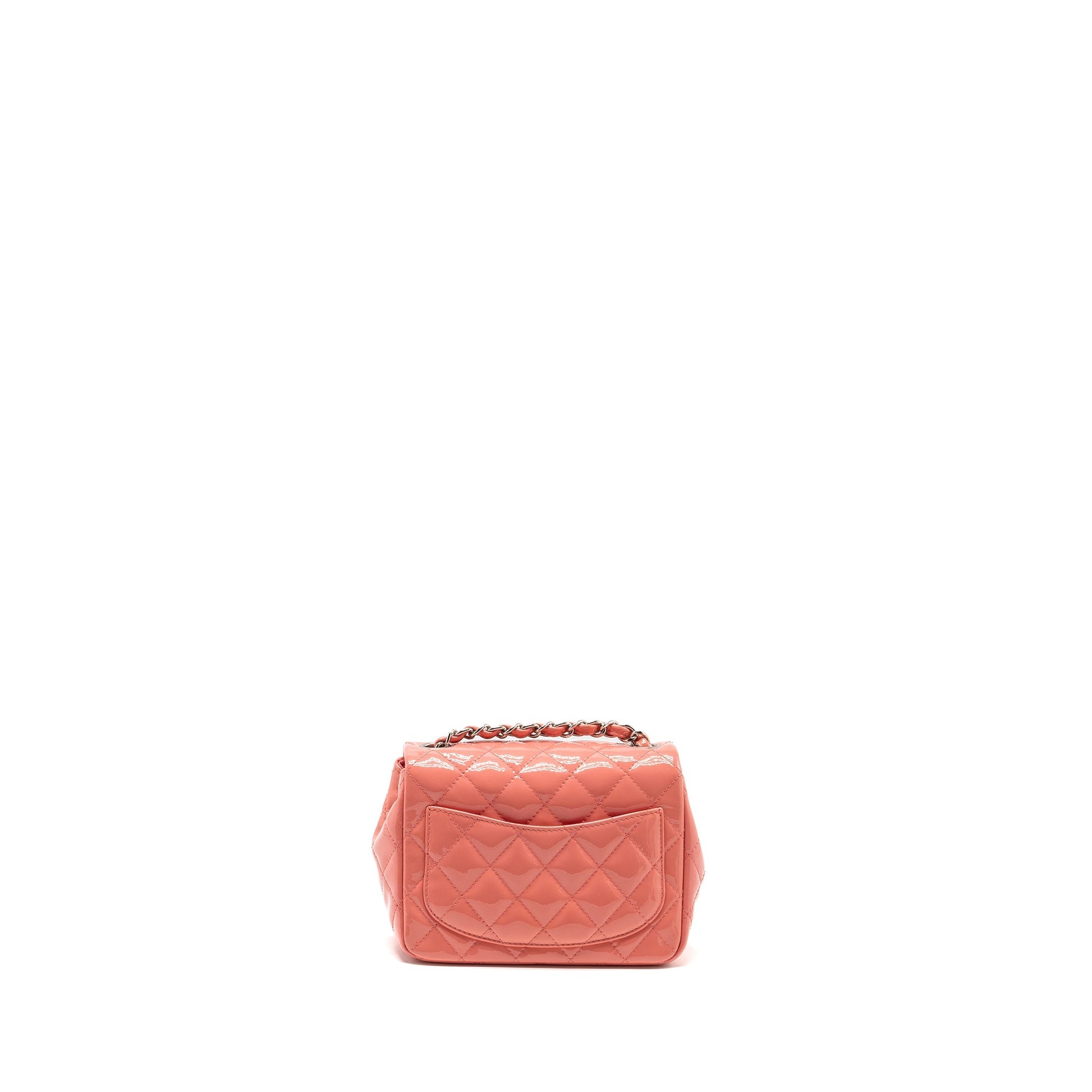 Chanel Square Flap Patent SHW Pink Shoulder Bag