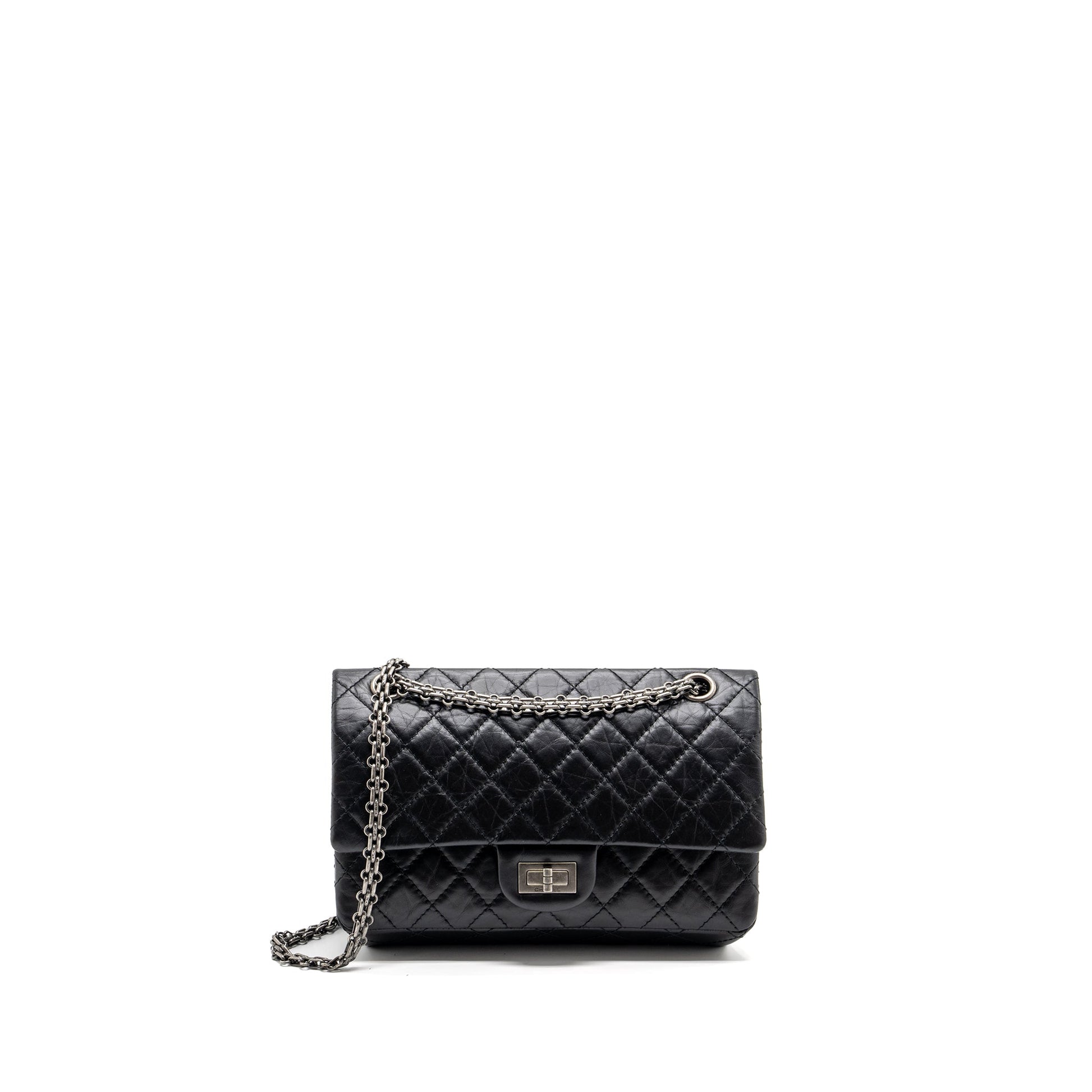 Chanel 2.55 Reissue Flap Aged Calfskin Ruthenium Black Small Shoulder Bag Ruthenium Hardwaremicrochip