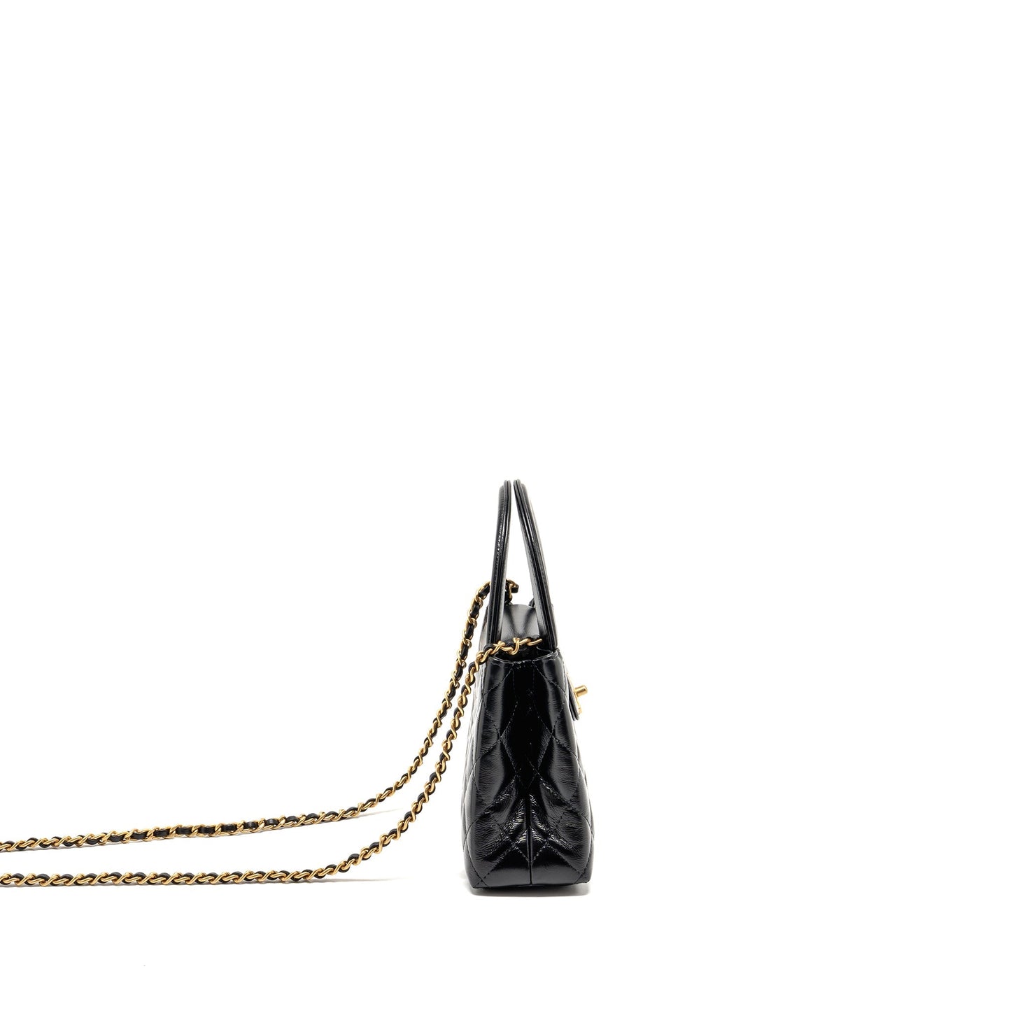 Chanel Kelly Shopping Calfskin GHW Microchip Black Tote Bag Ghw Microchip