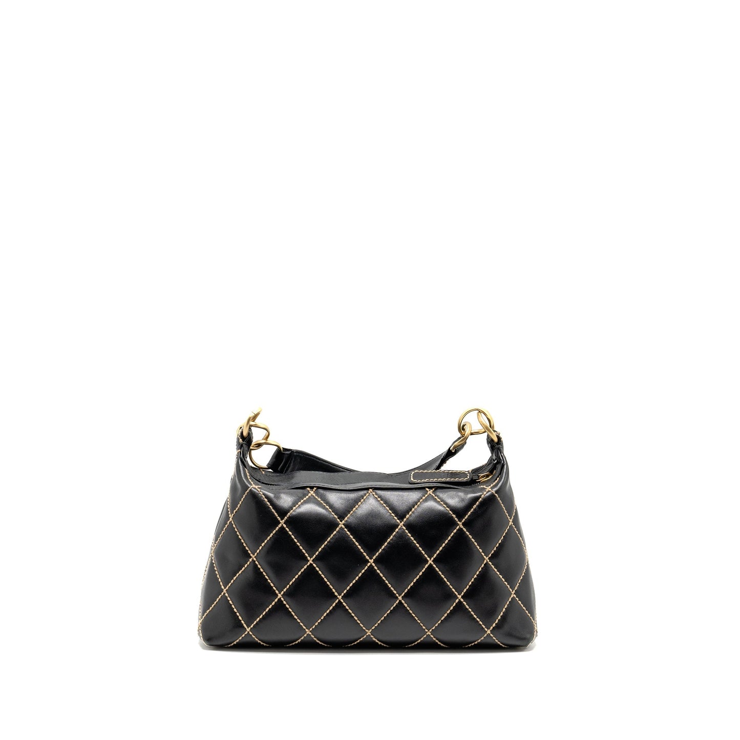 Chanel Wild Stitch Calfskin GHW Black Shoulder Bag Ghw 1