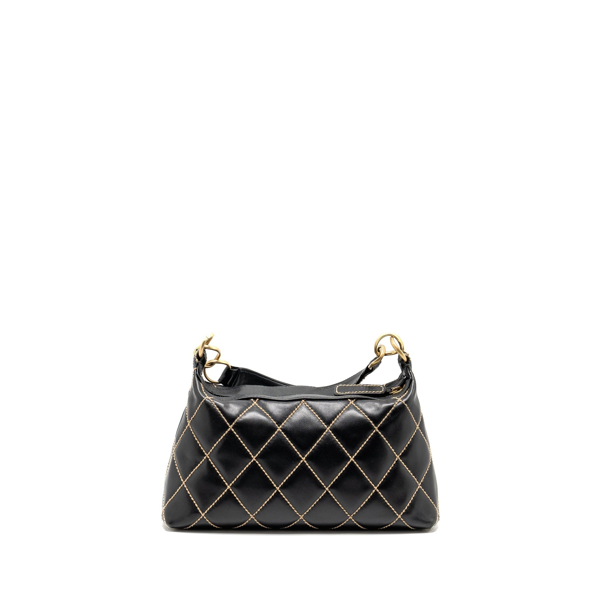 Chanel Wild Stitch Calfskin GHW Black Shoulder Bag Ghw 1