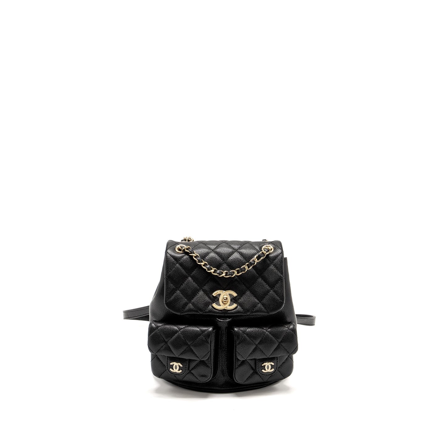 Chanel Triple Pack Duma Backpack Caviar LGHW Black Microchip 1