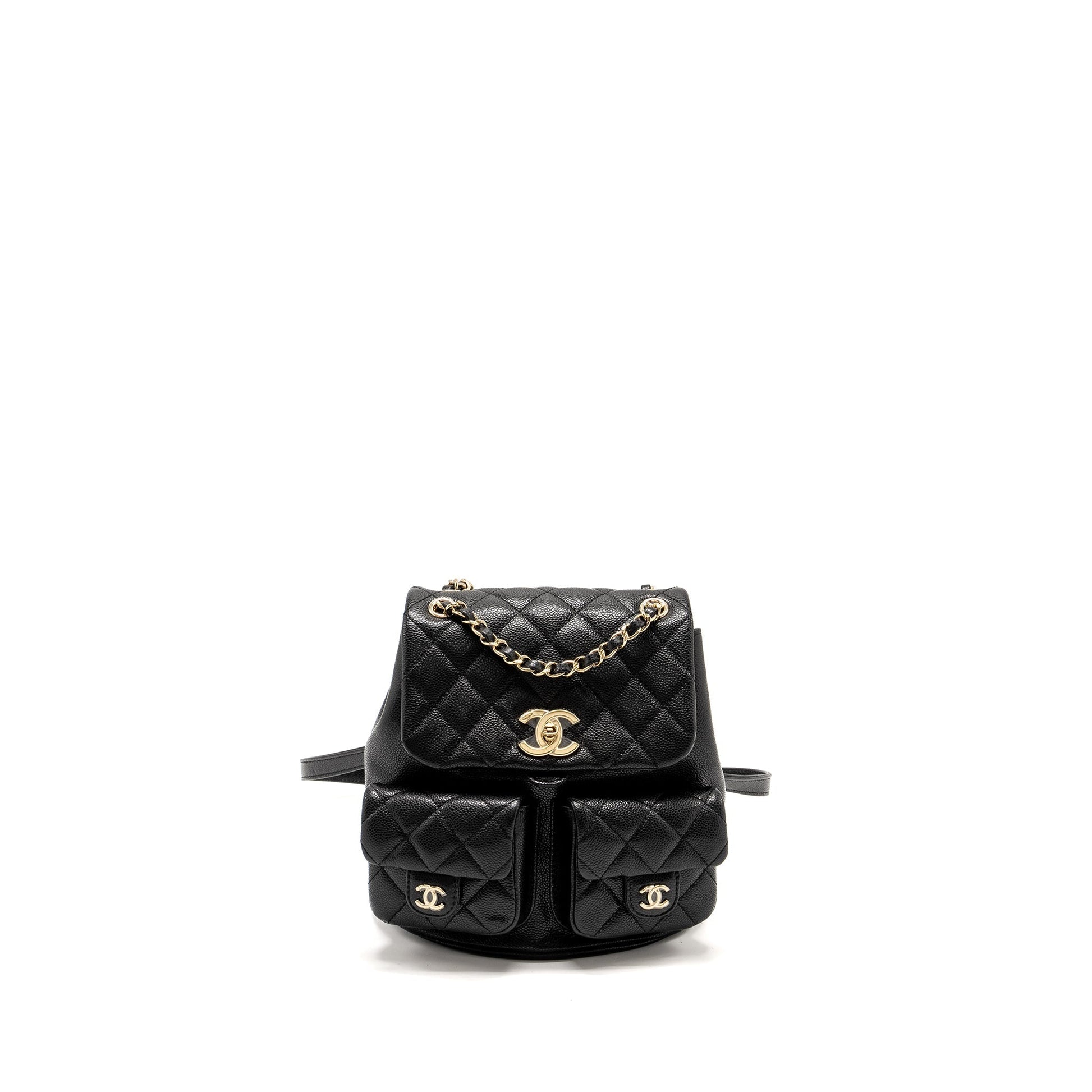 Chanel Triple Pack Duma Backpack Caviar LGHW Black Microchip 1