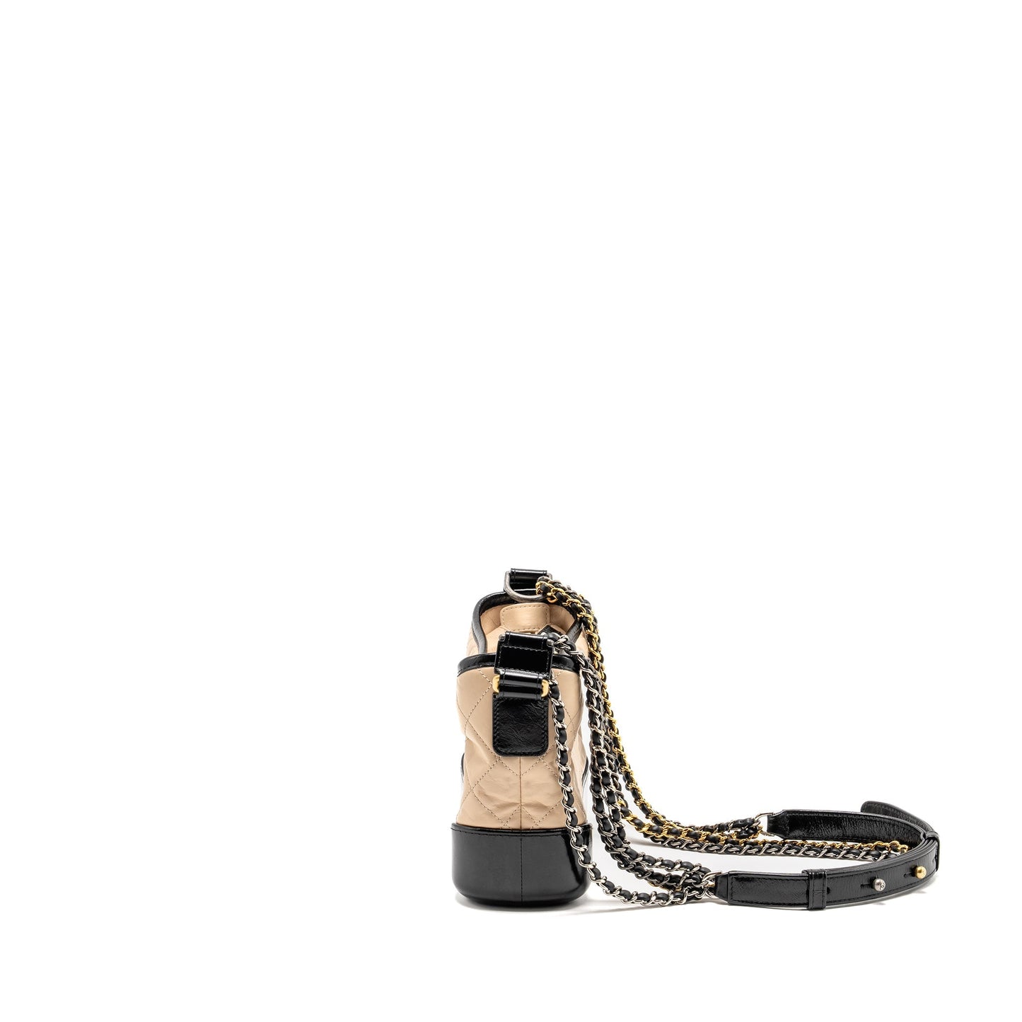 Chanel Gabrielle Hobo Calfskin Hardware Multicolour Beige Small Shoulder Bag