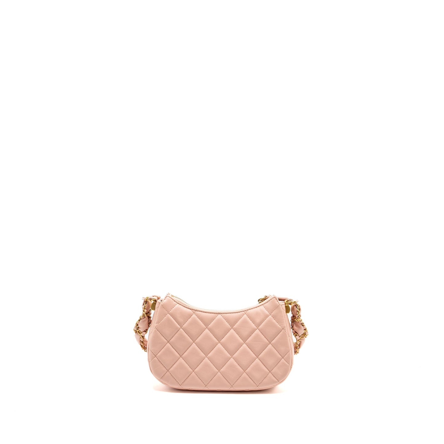 Chanel 23K Hobo Calfskin GHW microchip Pink Small Shoulder Bag