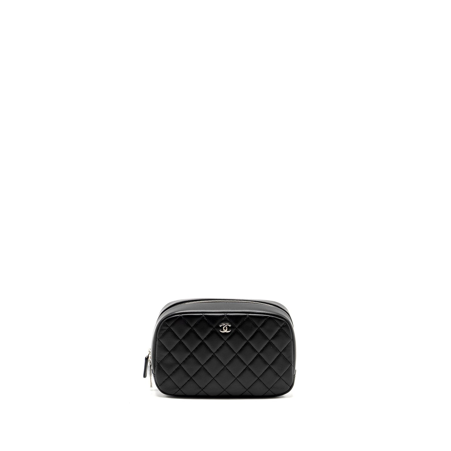 Chanel Quilted Cosmetic Lambskin SHW Black Handbag