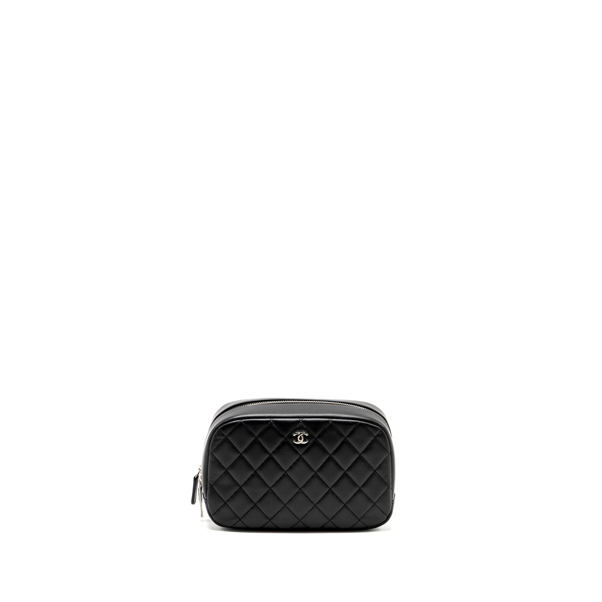 Chanel Quilted Cosmetic Lambskin SHW Black Handbag