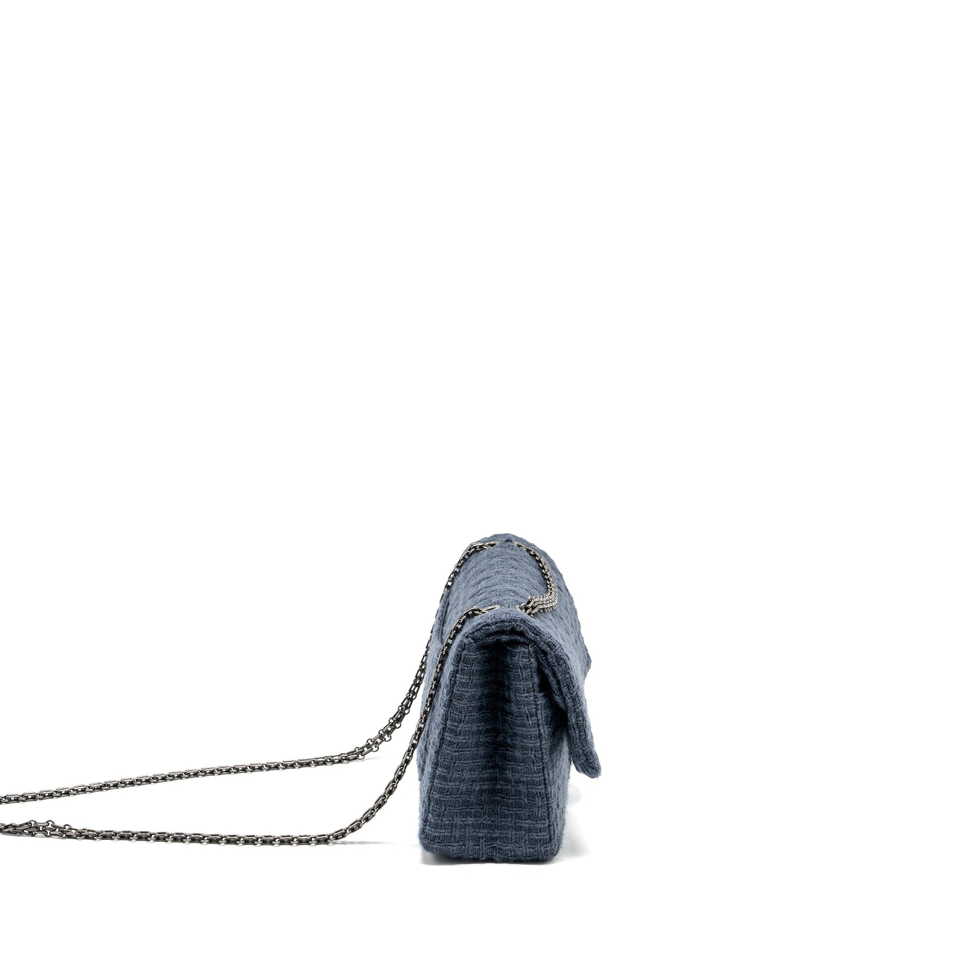 Chanel 2.55 226 reissue double flap tweed Blue Grey Shoulder Bag