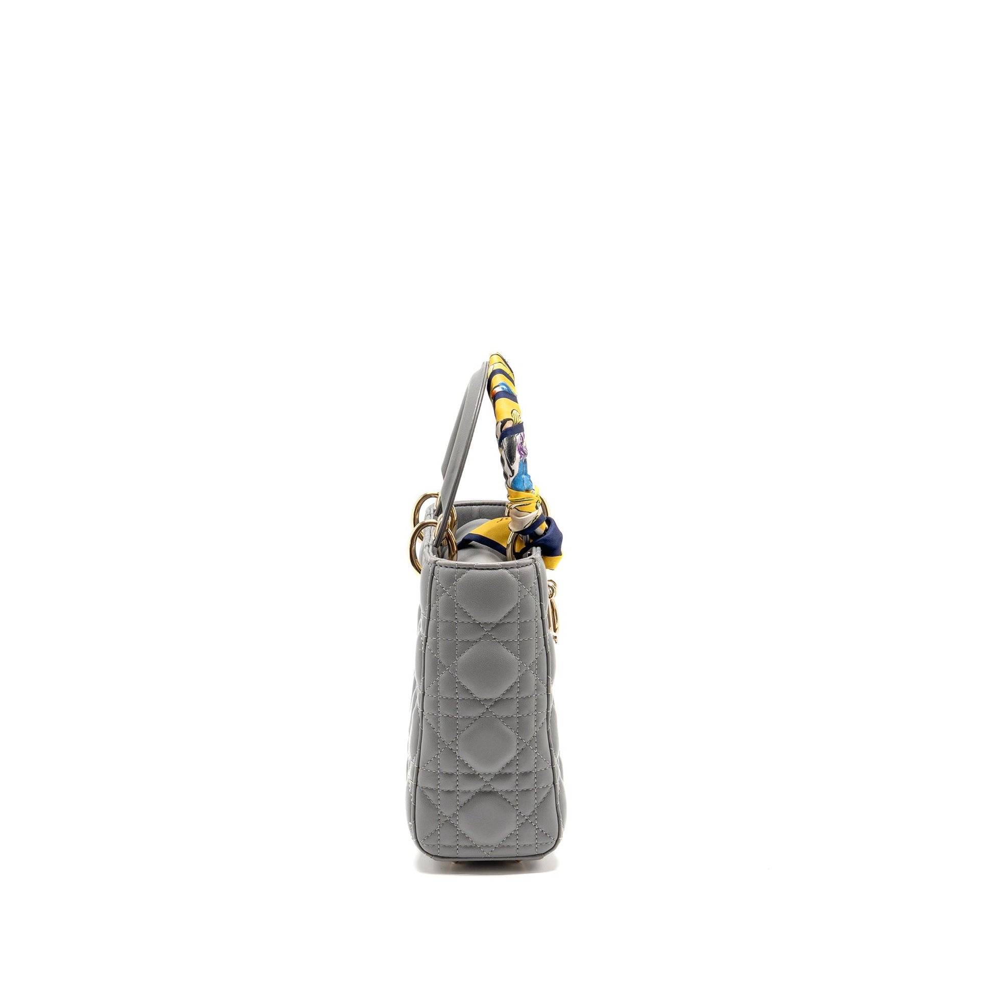 Dior Lady My Abc Purse Cannage Lambskin Grey Small Travel Bag