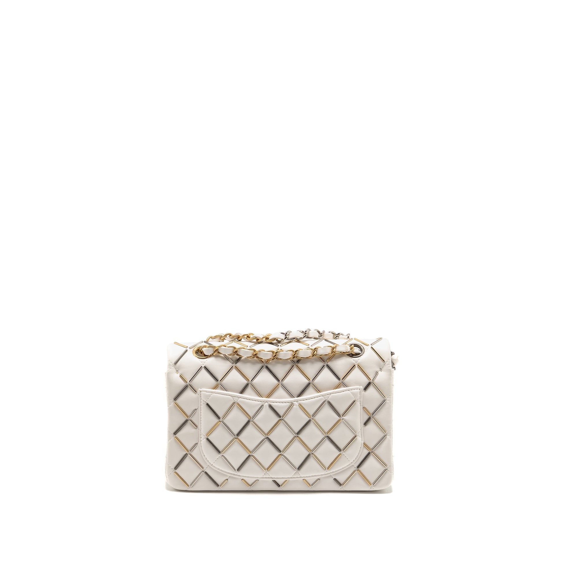 Chanel Bicolor kin Mulitcolour Hardware White Small Shoulder Bag