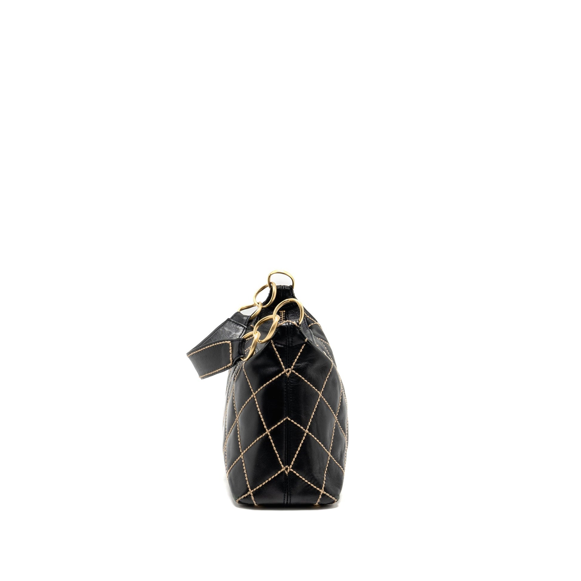 Chanel Wild Stitch Calfskin GHW Black Shoulder Bag Ghw 1