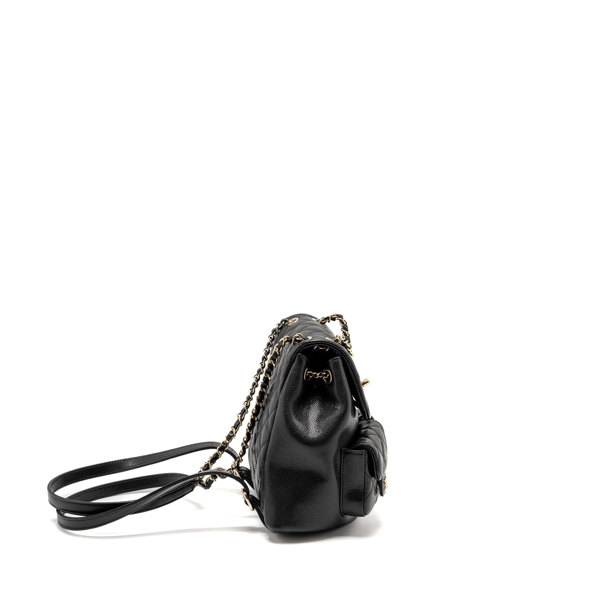 Chanel Triple Pack Duma Backpack Caviar LGHW Black Microchip 1
