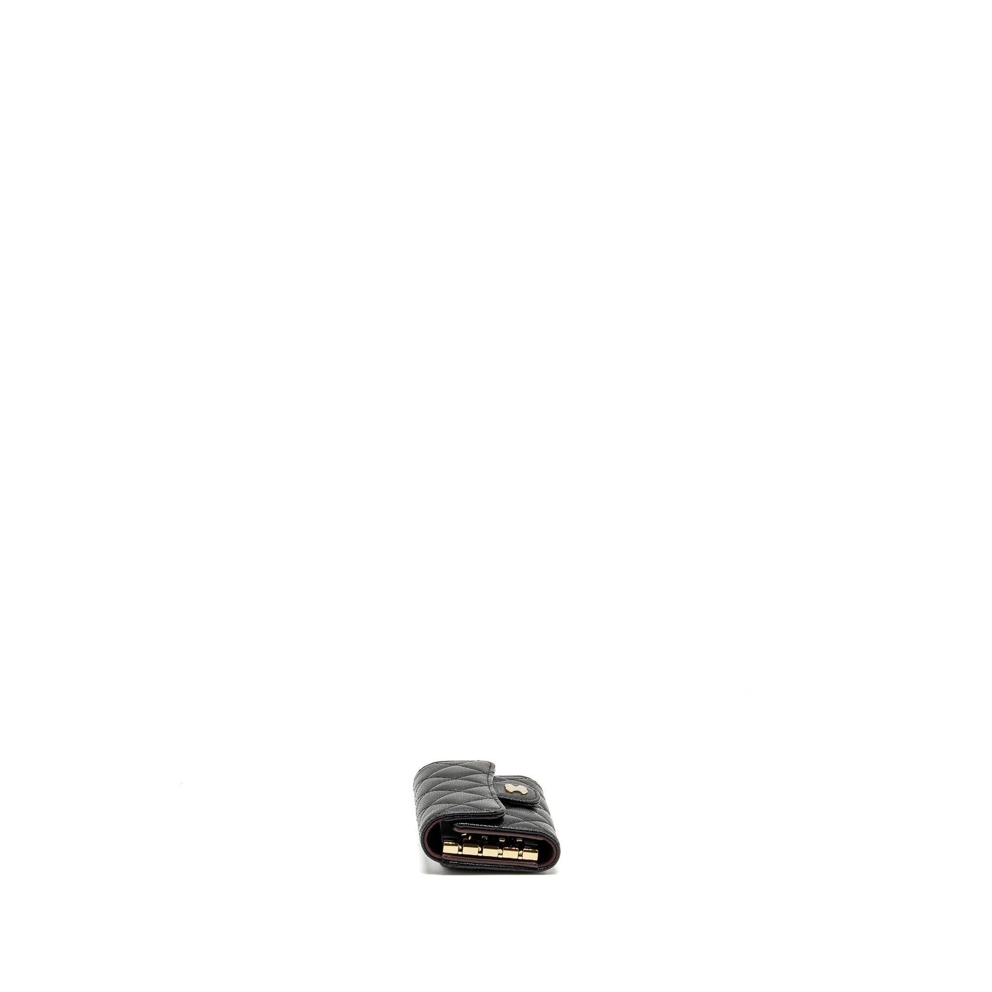 Chanel Classic Flap Holder Caviar LGHW Microchip Black Handbag