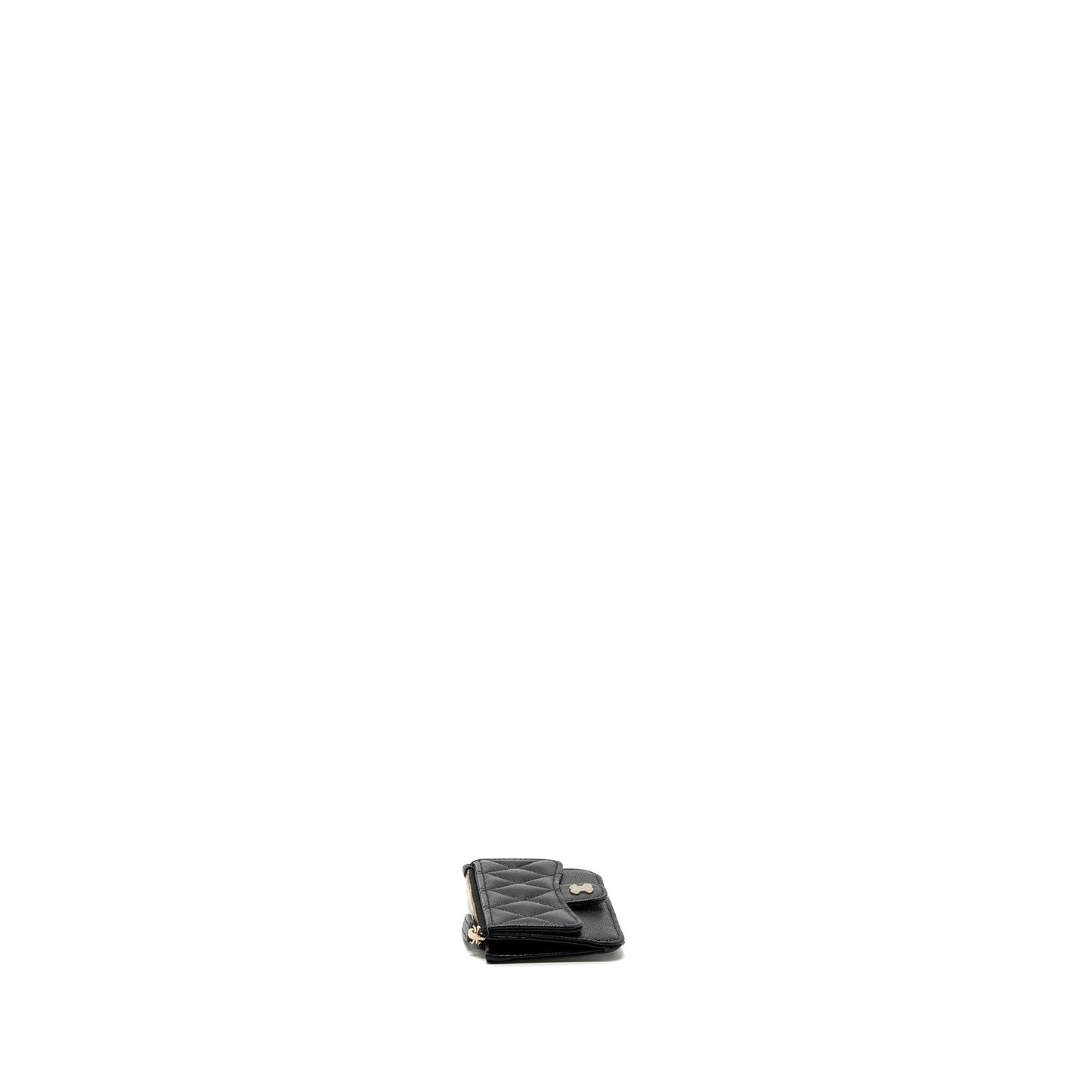Chanel flap zip card holder caviar GHW Black Wallet Case
