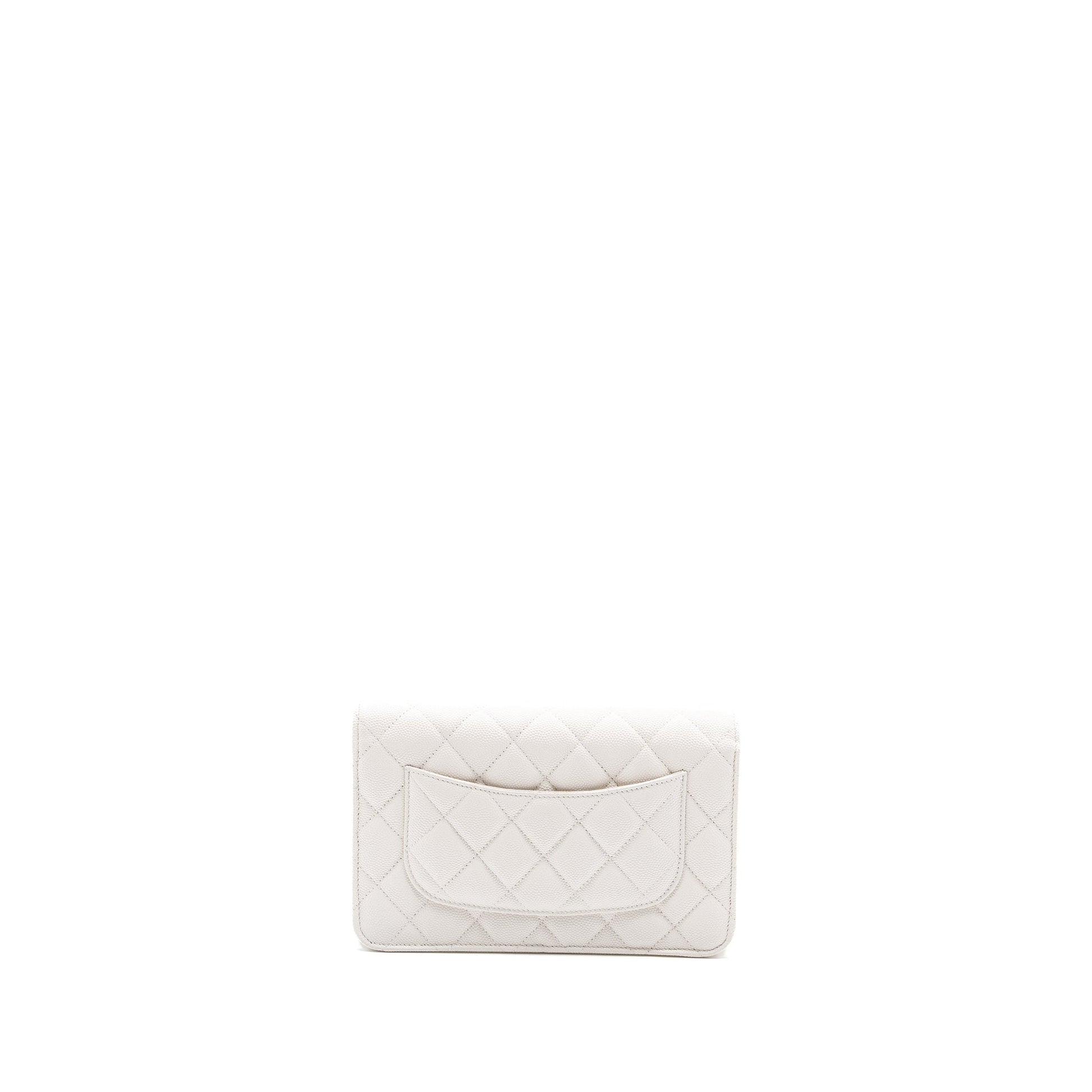 Chanel classic on caviar LGHW Microchip White Wallet Case Microchip 3