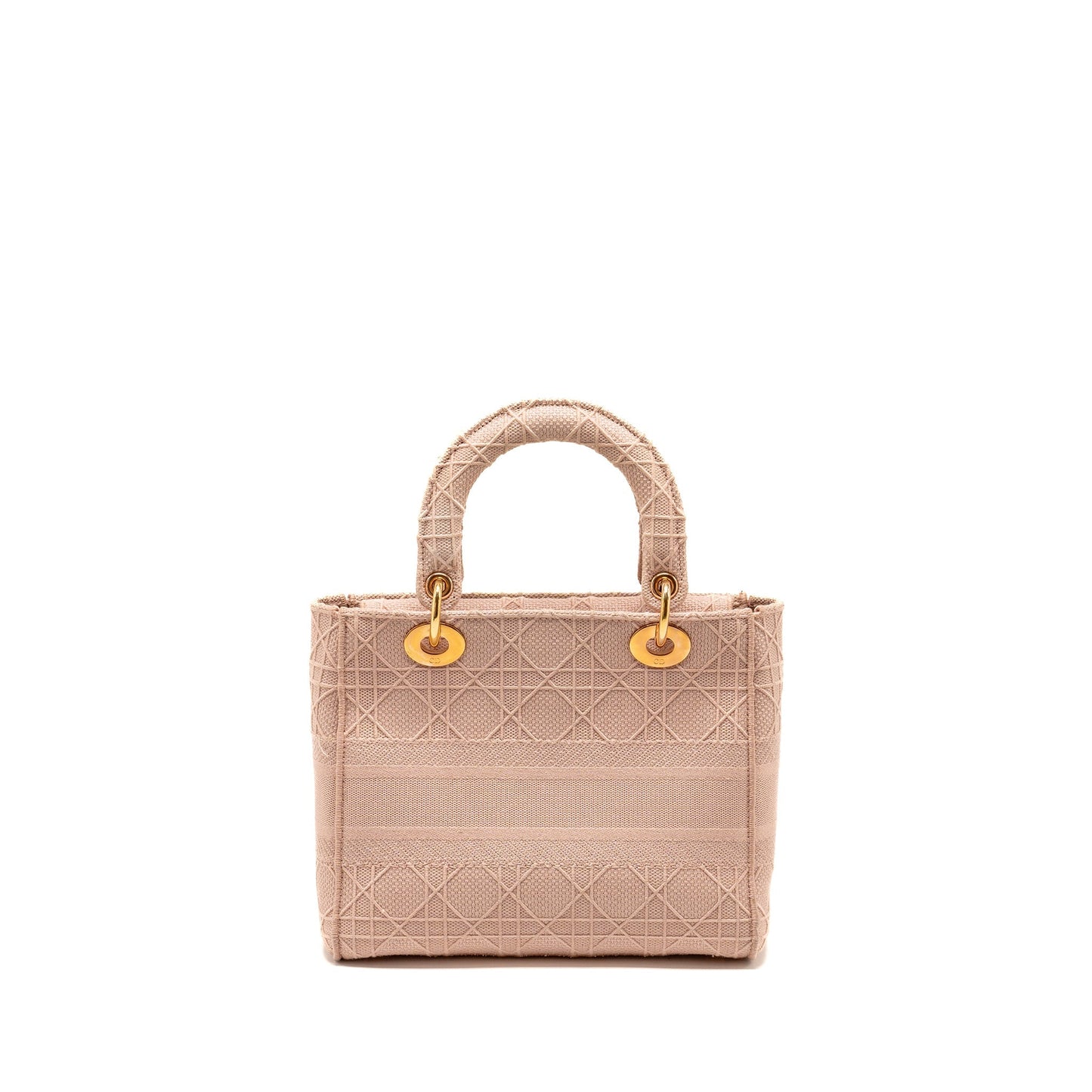 Dior Lady D Lite Purse Cannage Embroidery Rosewood Pink Medium Travel Bag