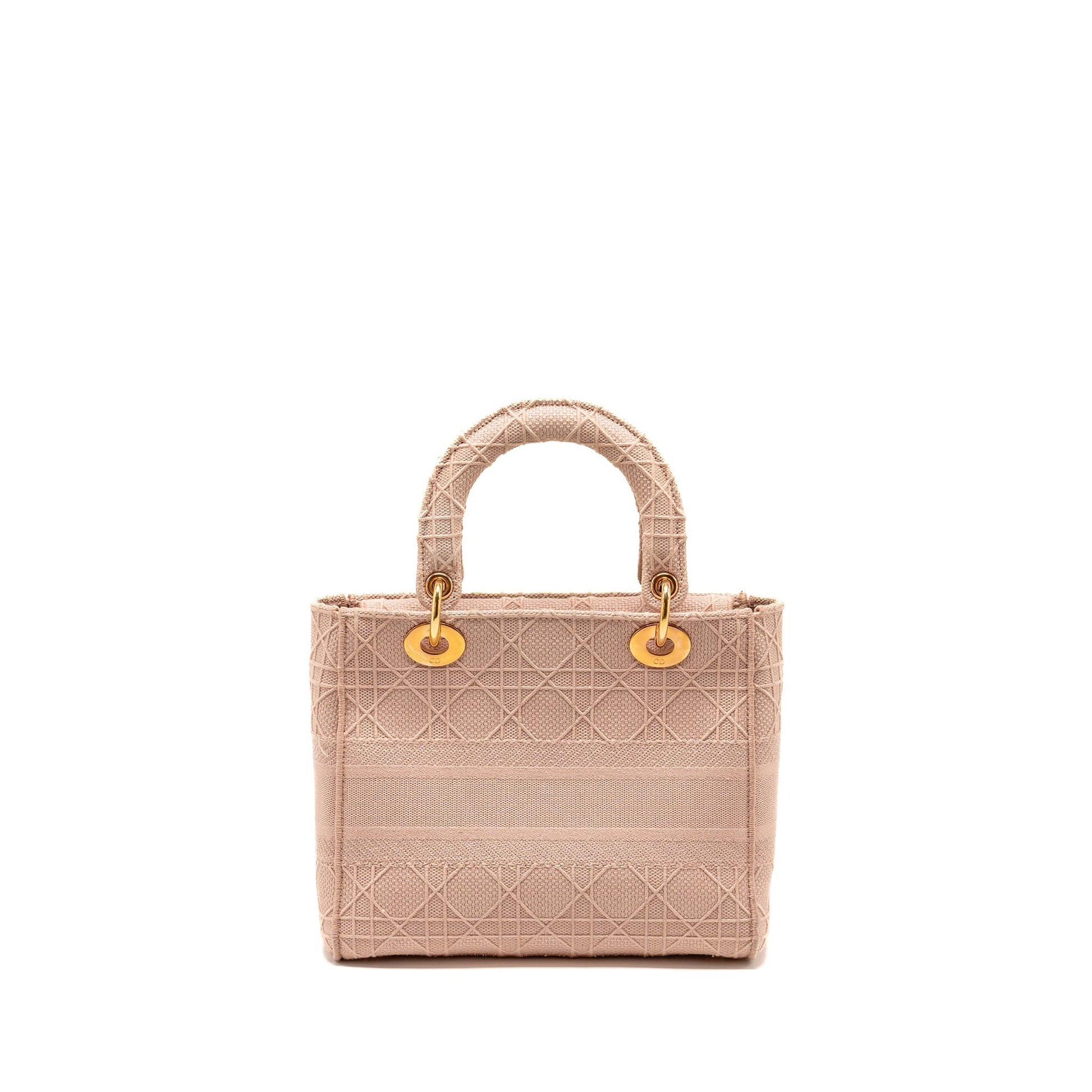 Dior Lady D Lite Purse Cannage Embroidery Rosewood Pink Medium Travel Bag
