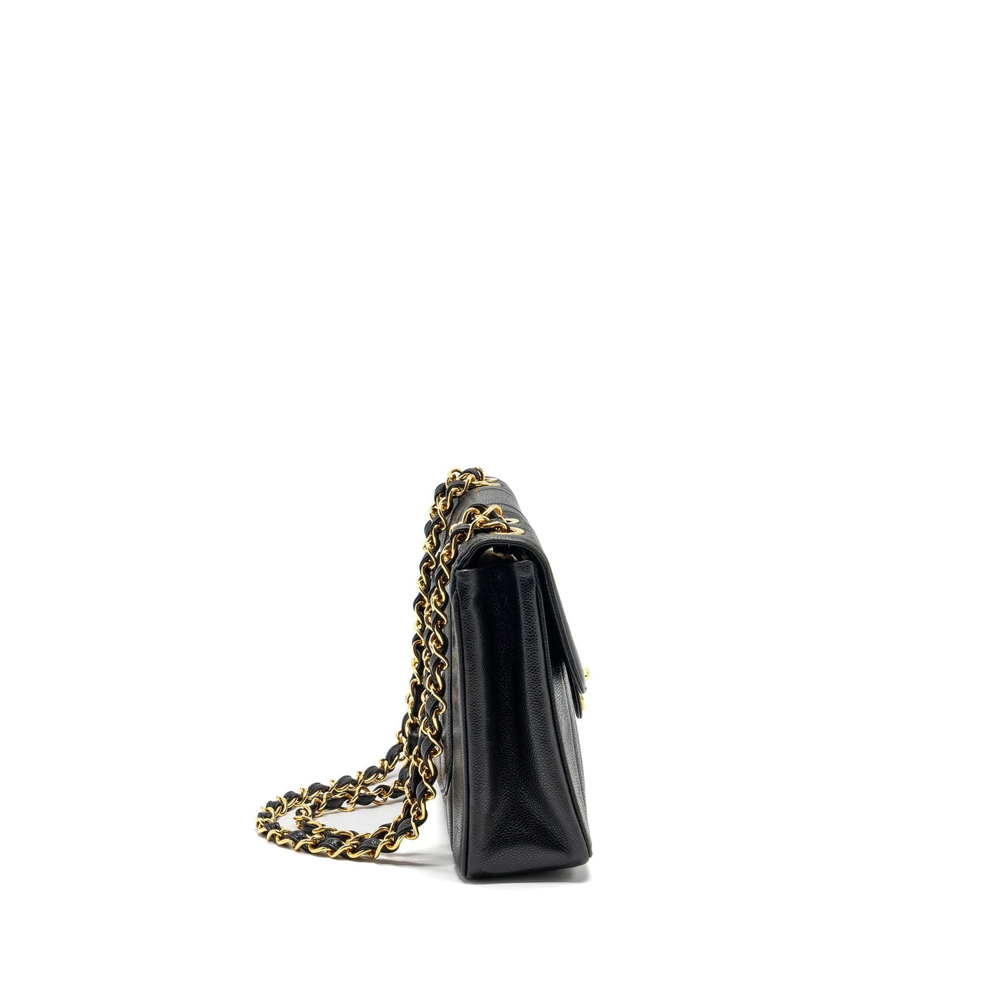 Chanel Vertical Jumbo Flap Caviar GHW Black Shoulder Bag