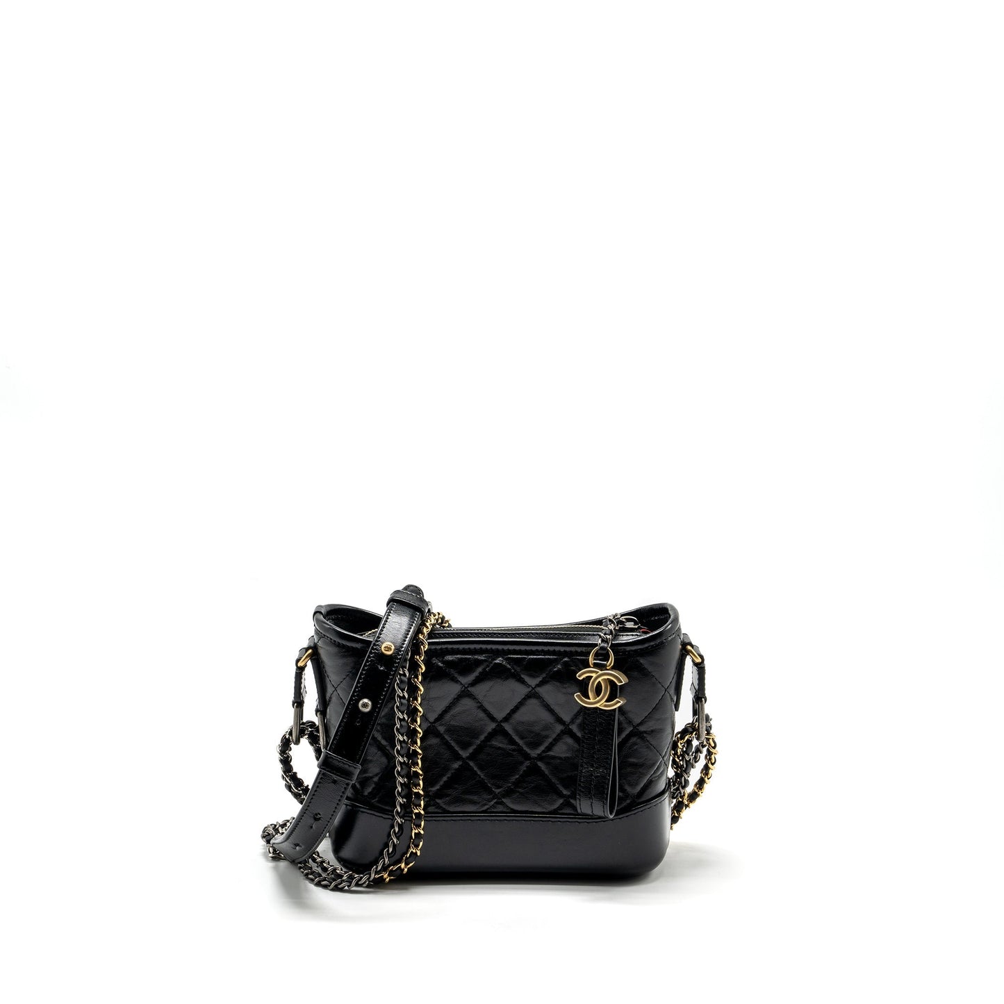 Chanel Gabrielle Hobo Aged Calfskin Hardware Multicolour Black Small Shoulder Bag 5