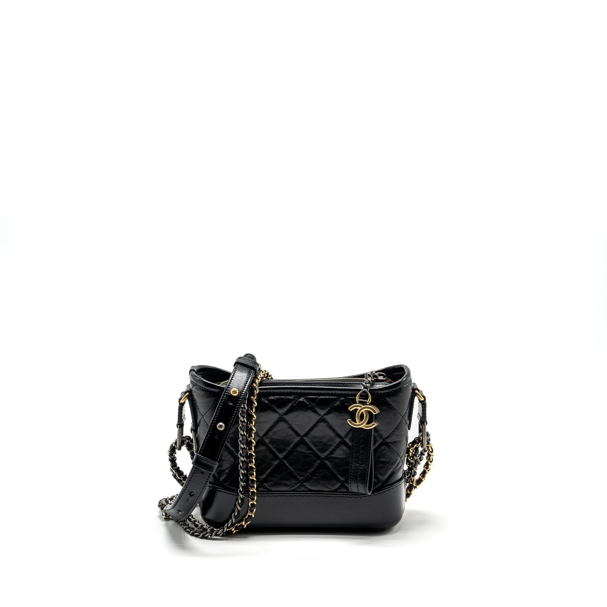 Chanel Gabrielle Hobo Aged Calfskin Hardware Multicolour Black Small Shoulder Bag 5