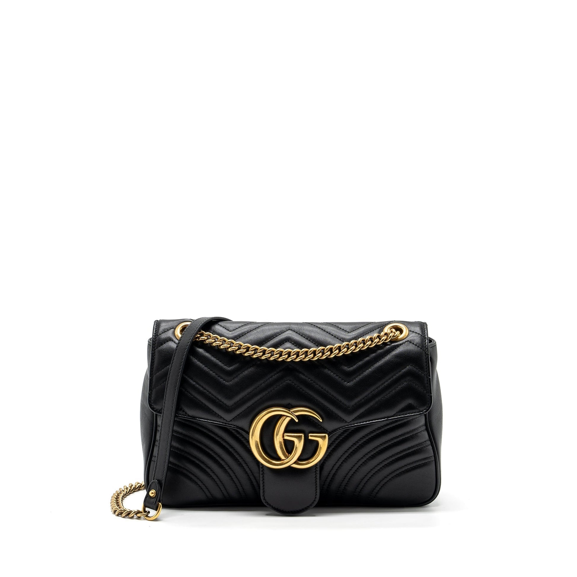 Gucci Marmont Bag Calfskin Black Medium Travel Bag