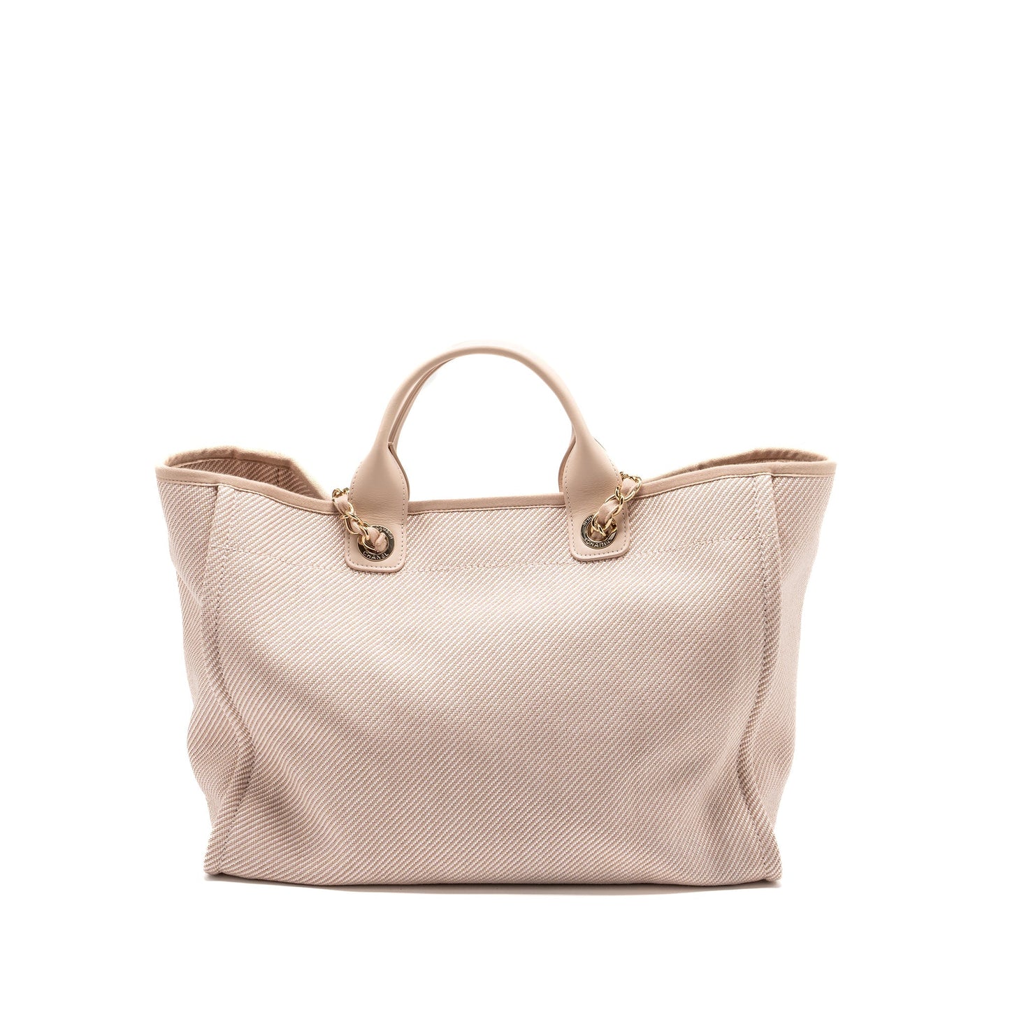 Chanel Deauville Light LGHW Pink Canvas Tote Bag