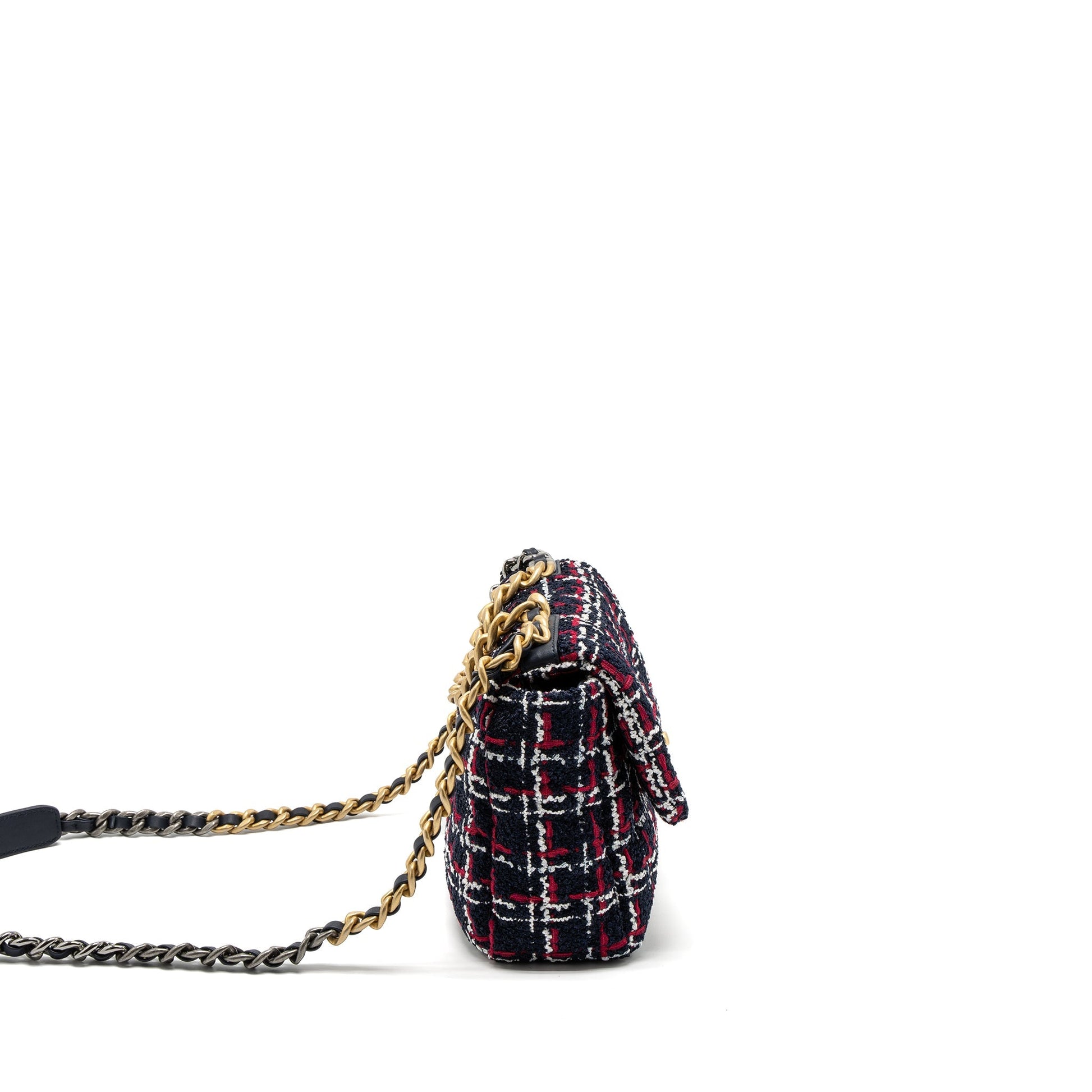 Chanel 19 Tweed Hardware Multicolour Black White Red Small Handbag