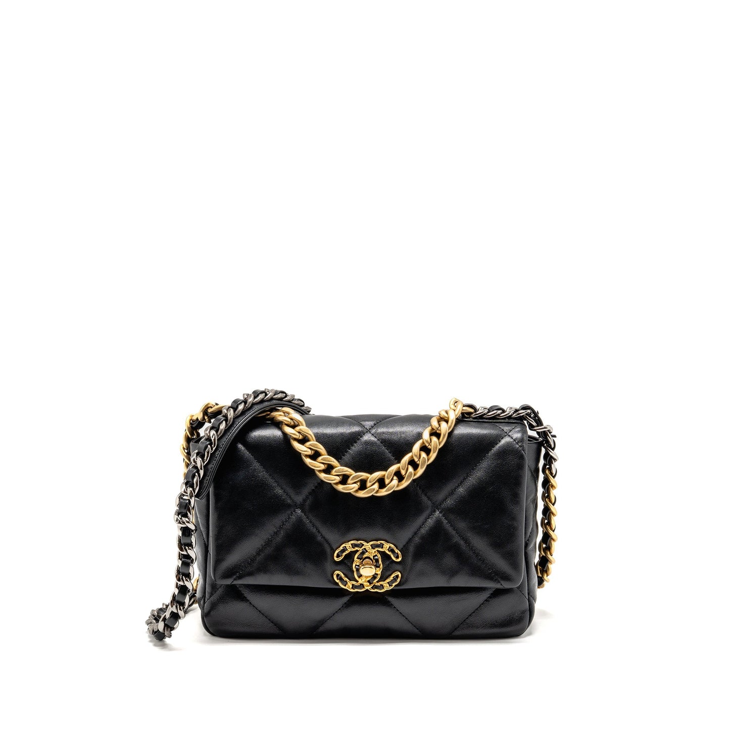 Chanel 19 Goatskin Hardware Multicolour Black Small Handbag Hardware 3