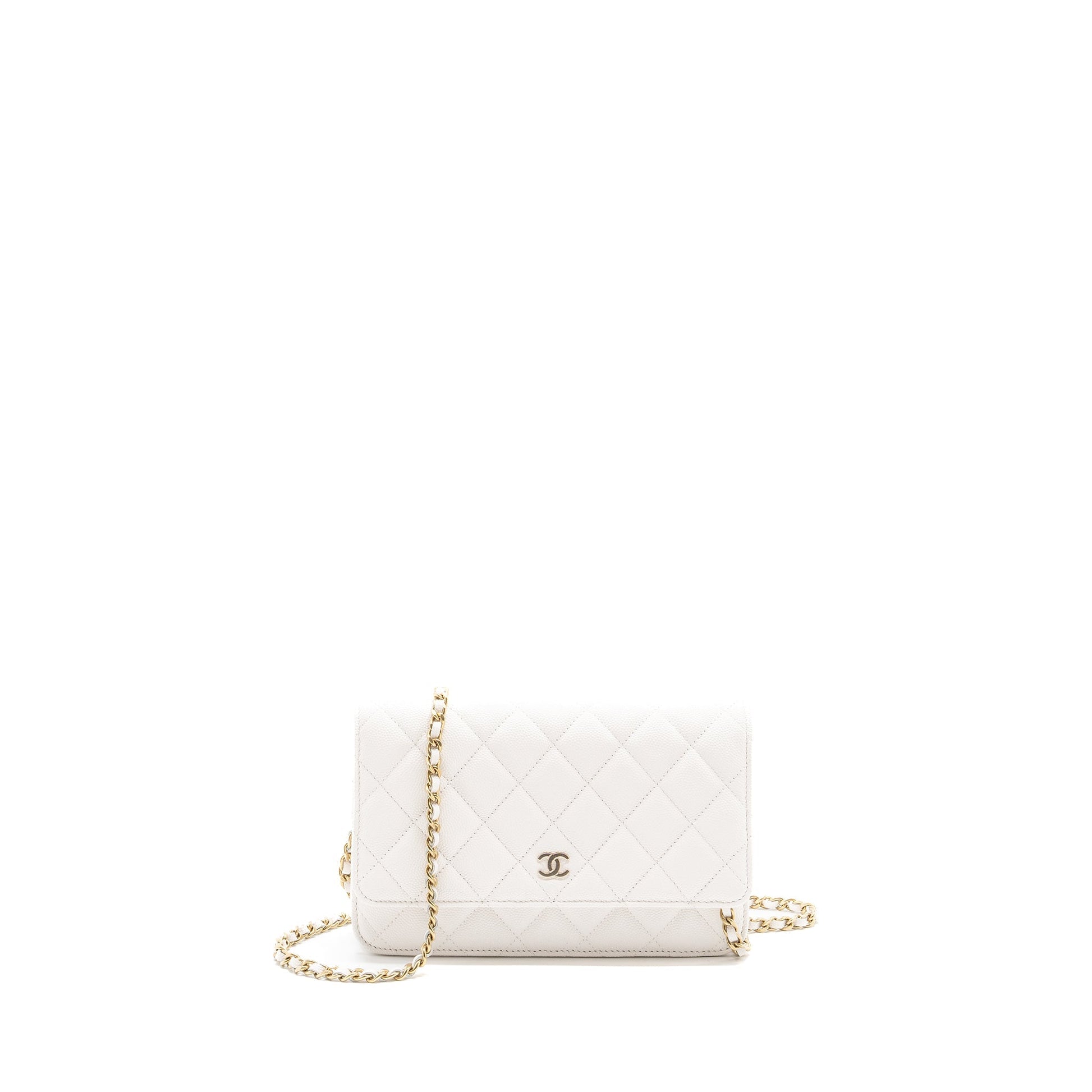 Chanel classic on caviar LGHW Microchip White Wallet Case Microchip 3