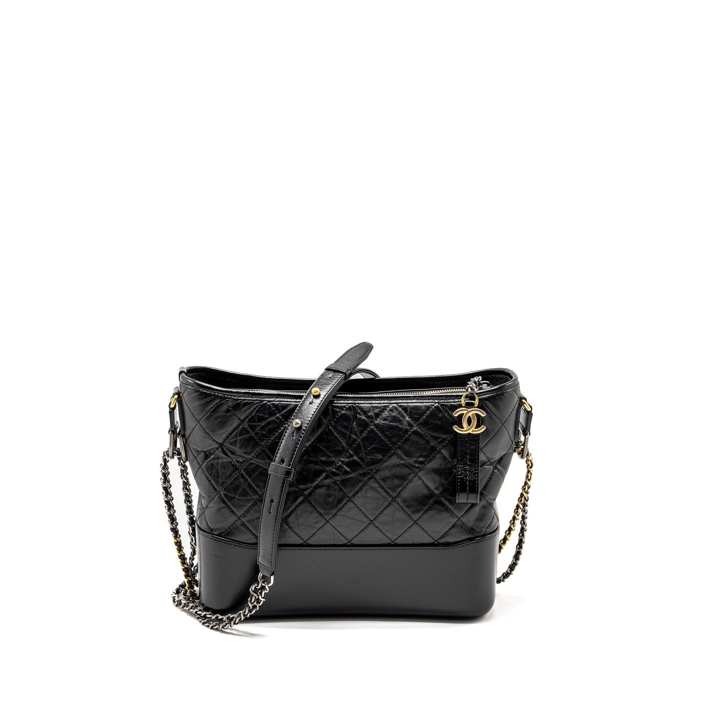 Chanel Gabrielle Hobo Calfskin Hardware Multicolour Black Shoulder Bag